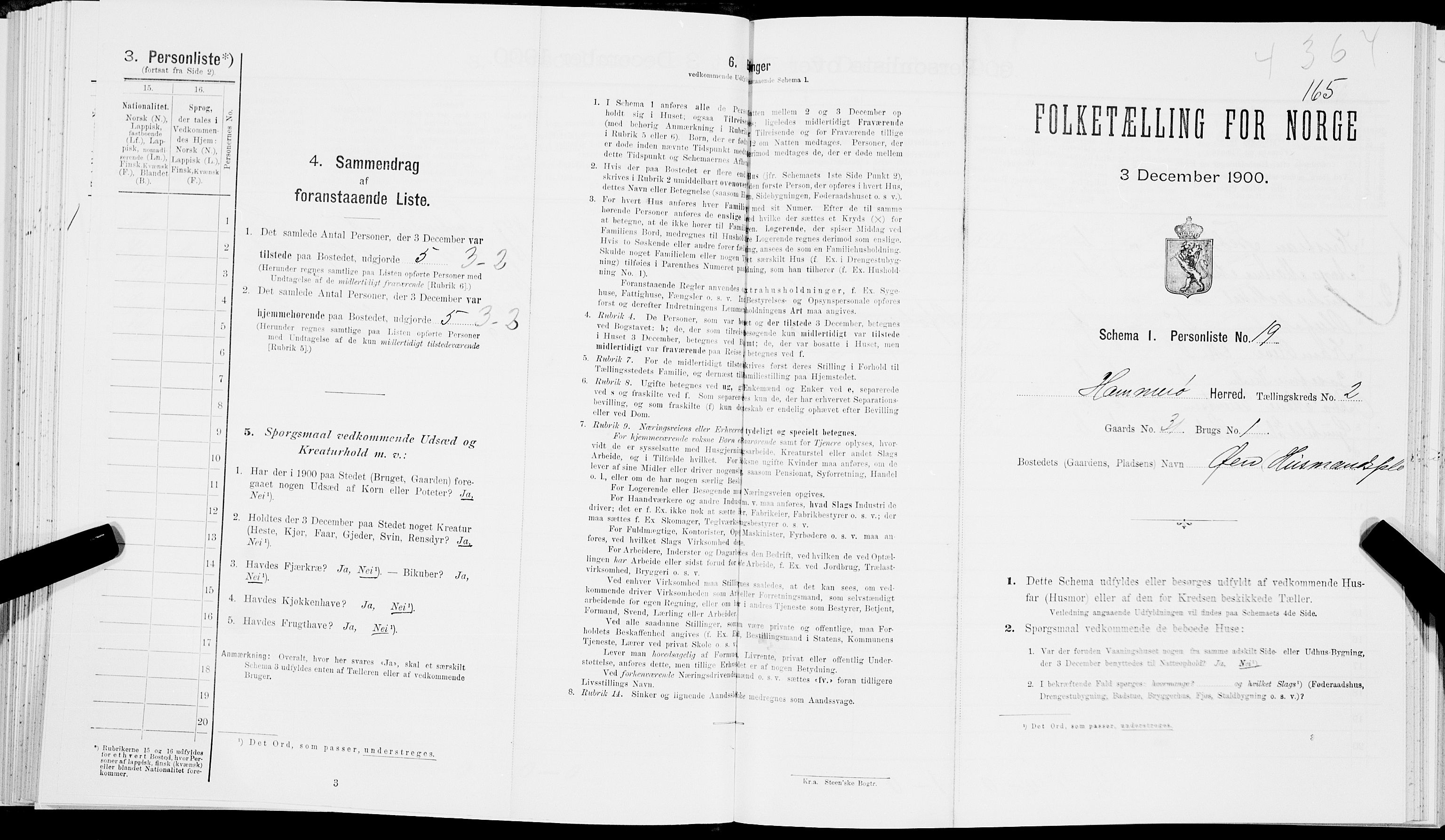 SAT, Folketelling 1900 for 1849 Hamarøy herred, 1900, s. 182