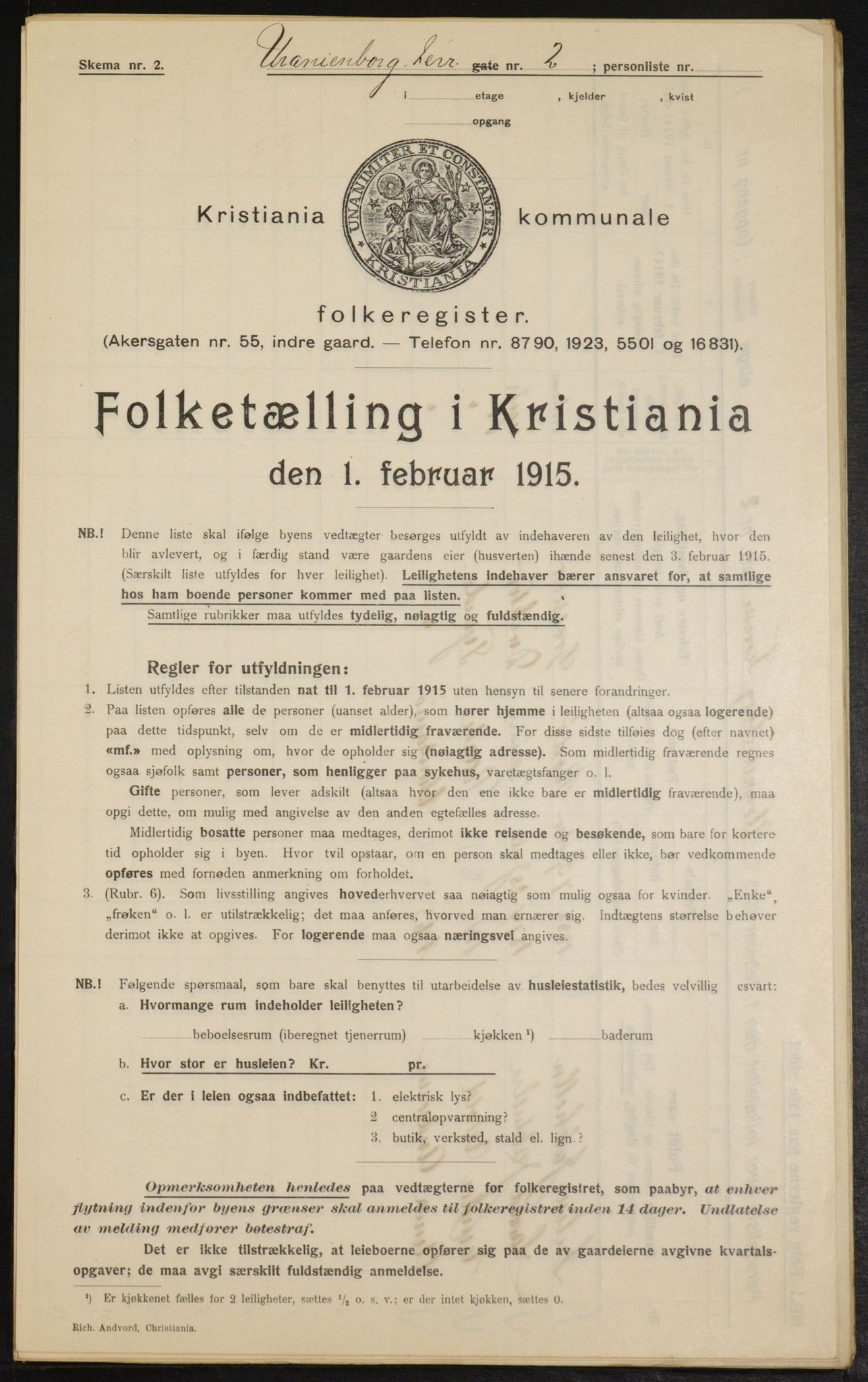 OBA, Kommunal folketelling 1.2.1915 for Kristiania, 1915, s. 120868