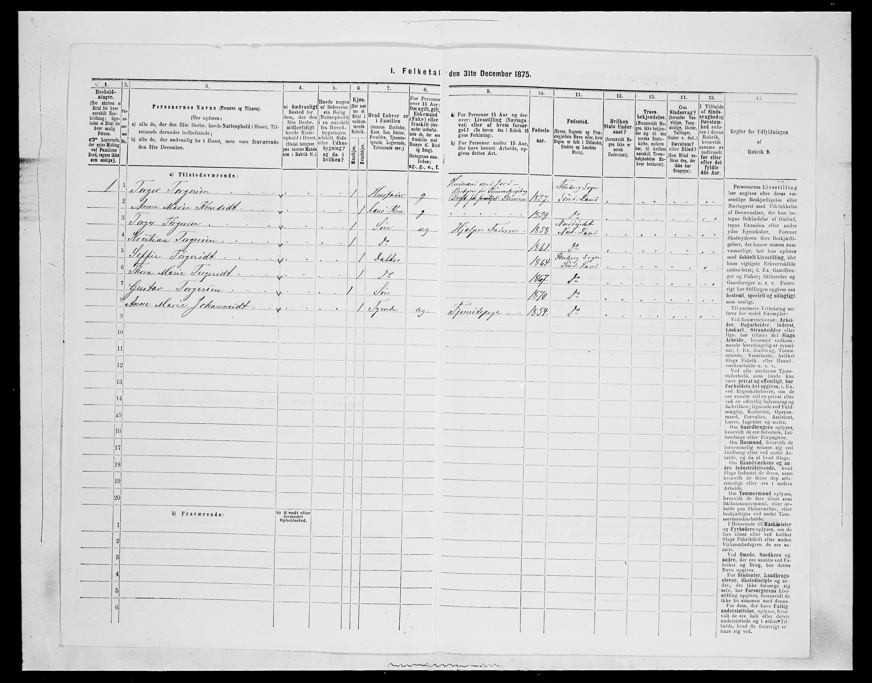 SAH, Folketelling 1875 for 0536P Søndre Land prestegjeld, 1875, s. 505