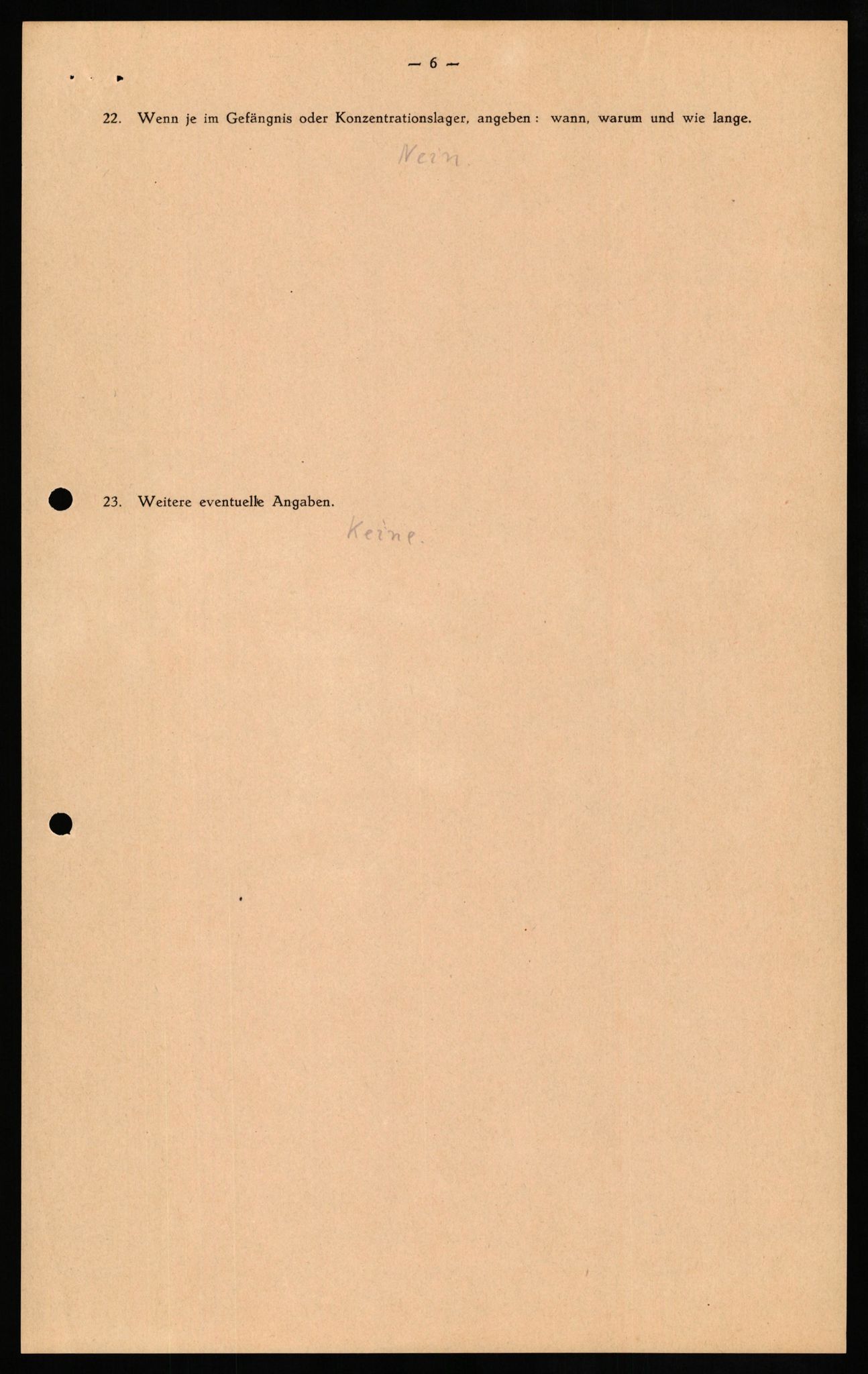 Forsvaret, Forsvarets overkommando II, RA/RAFA-3915/D/Db/L0029: CI Questionaires. Tyske okkupasjonsstyrker i Norge. Tyskere., 1945-1946, s. 7