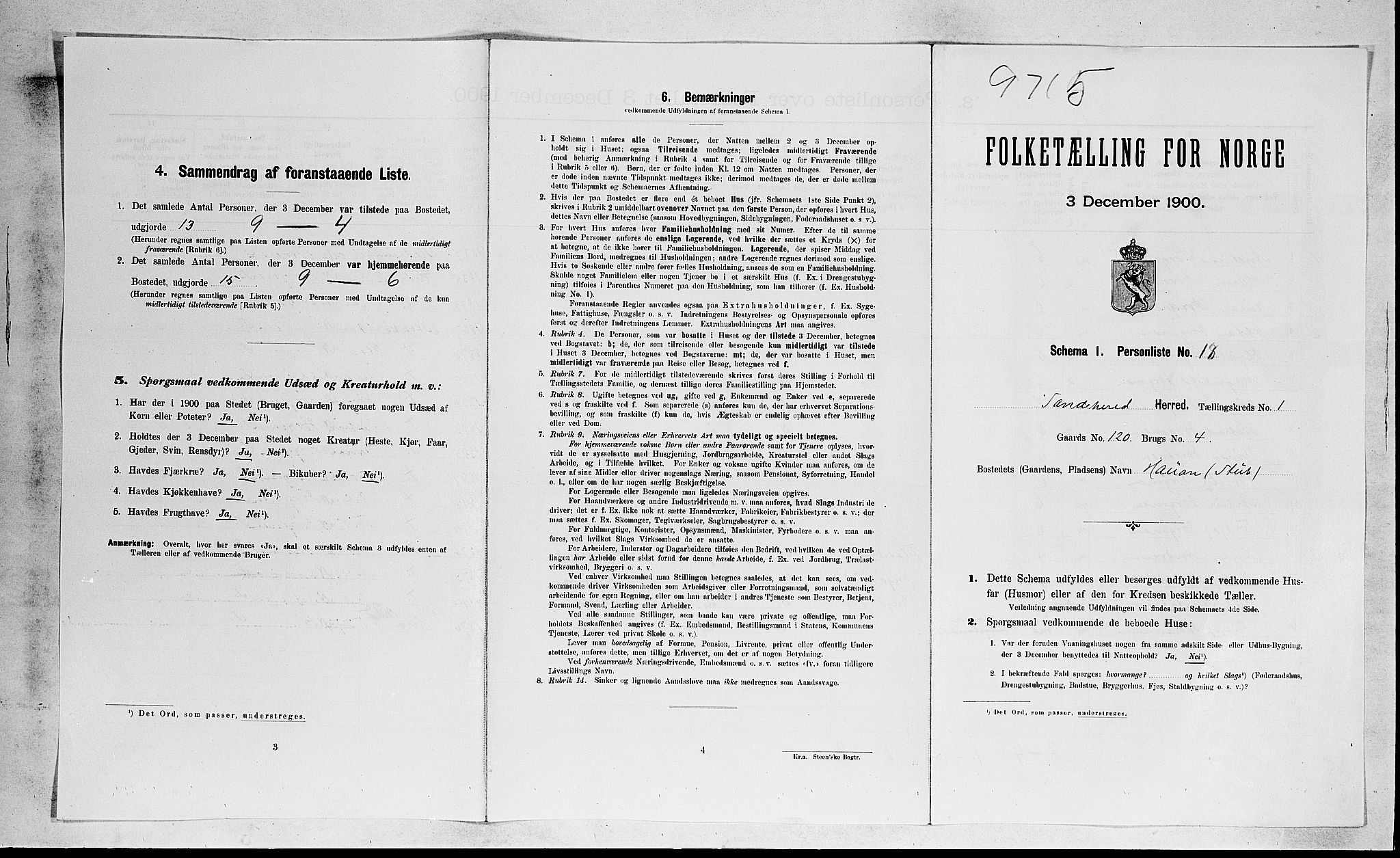 RA, Folketelling 1900 for 0724 Sandeherred herred, 1900, s. 208