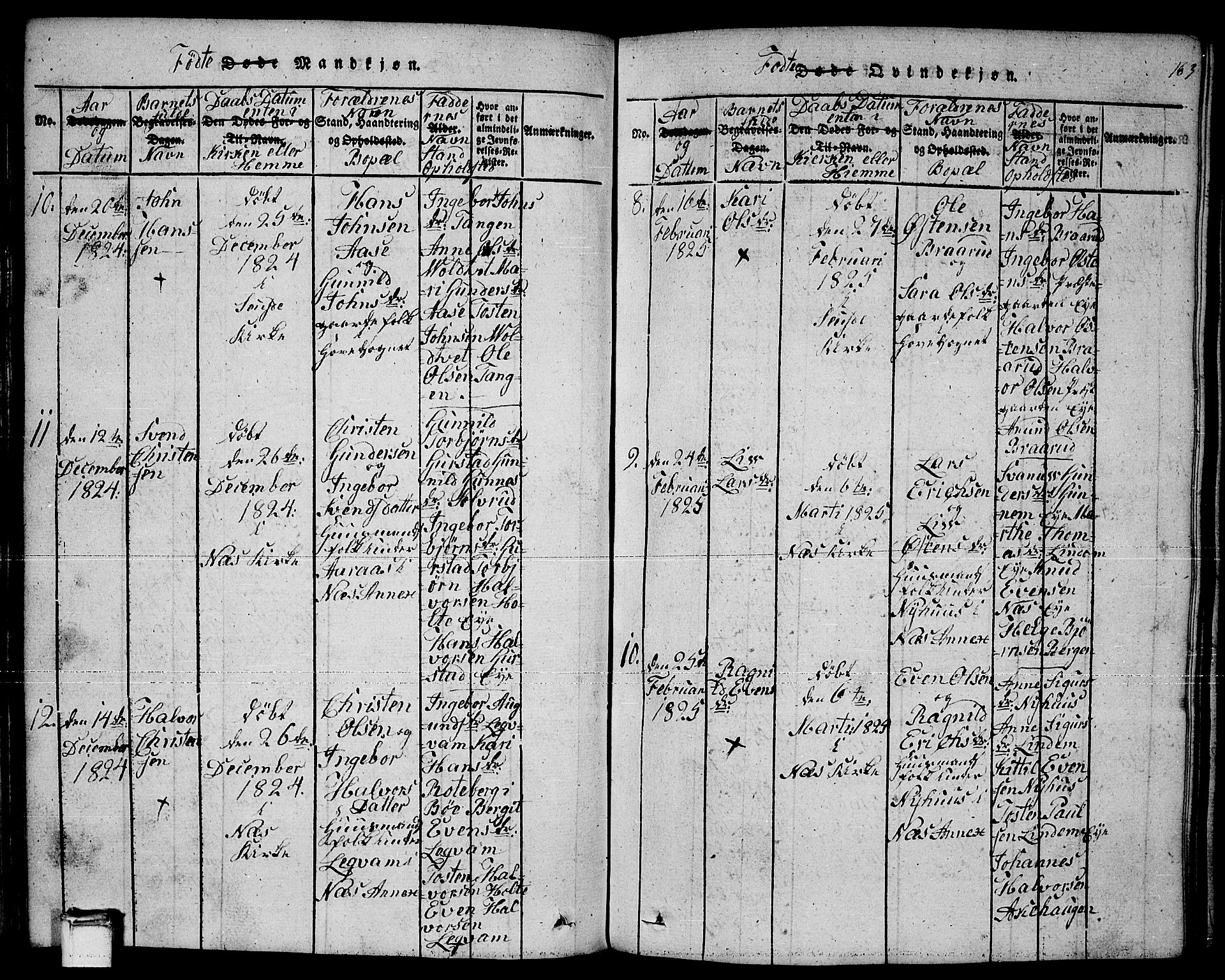 Sauherad kirkebøker, SAKO/A-298/F/Fa/L0005: Ministerialbok nr. I 5, 1815-1829, s. 163