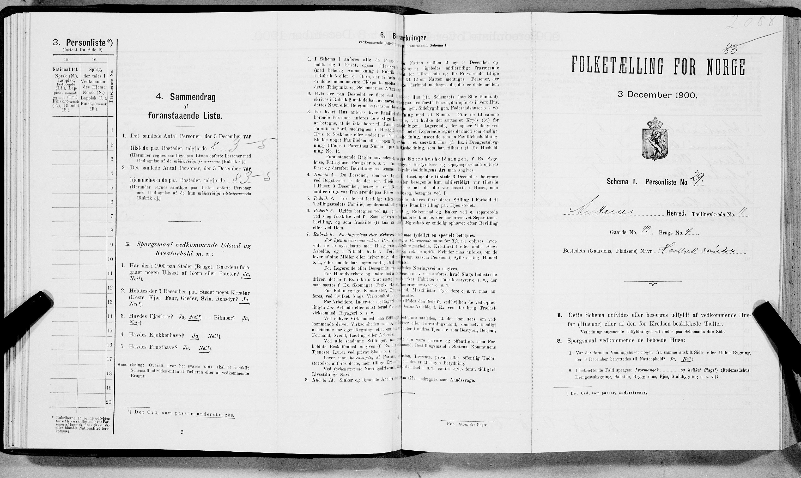 SAT, Folketelling 1900 for 1855 Ankenes herred, 1900, s. 1252