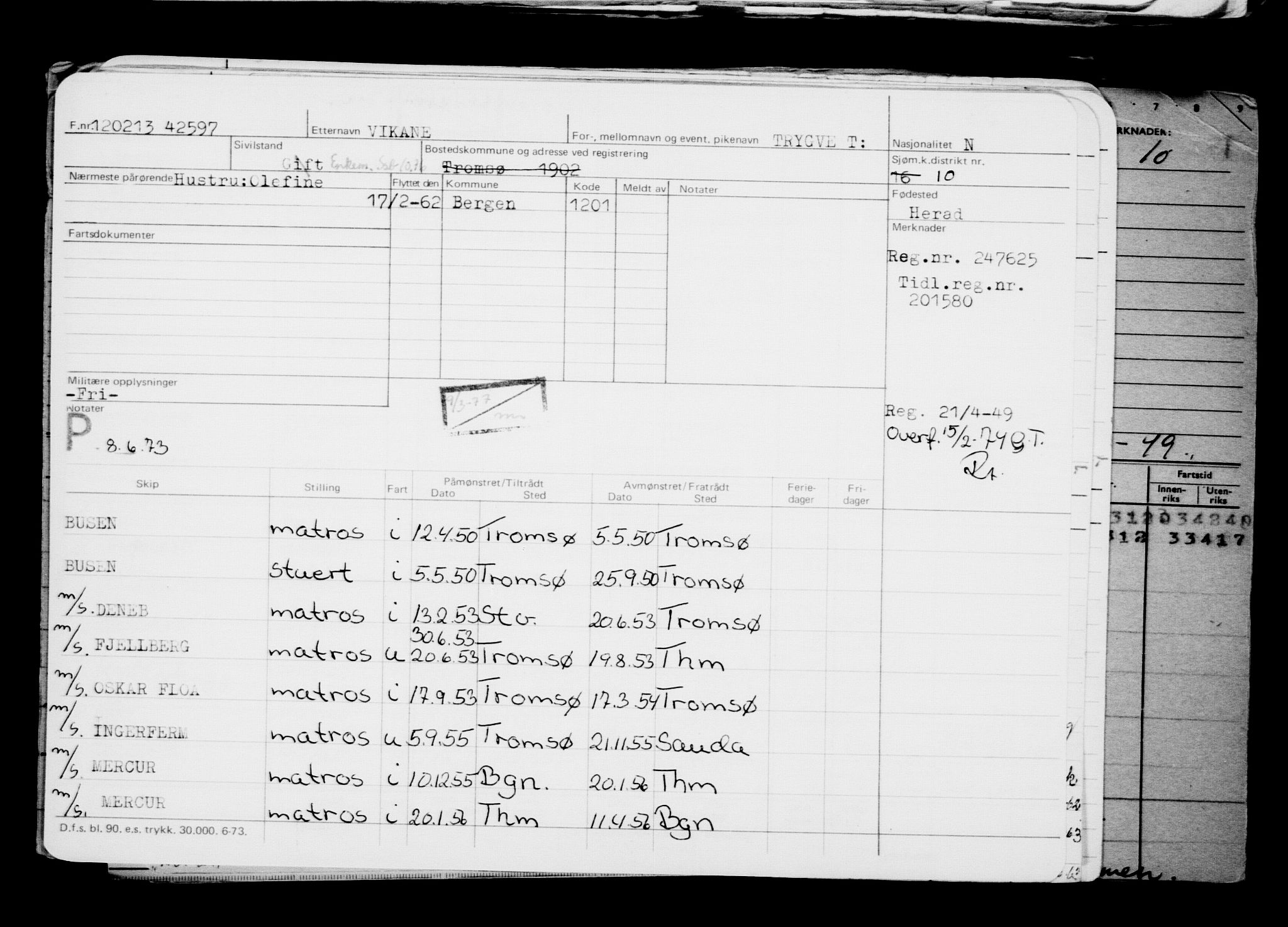 Direktoratet for sjømenn, AV/RA-S-3545/G/Gb/L0110: Hovedkort, 1913, s. 494