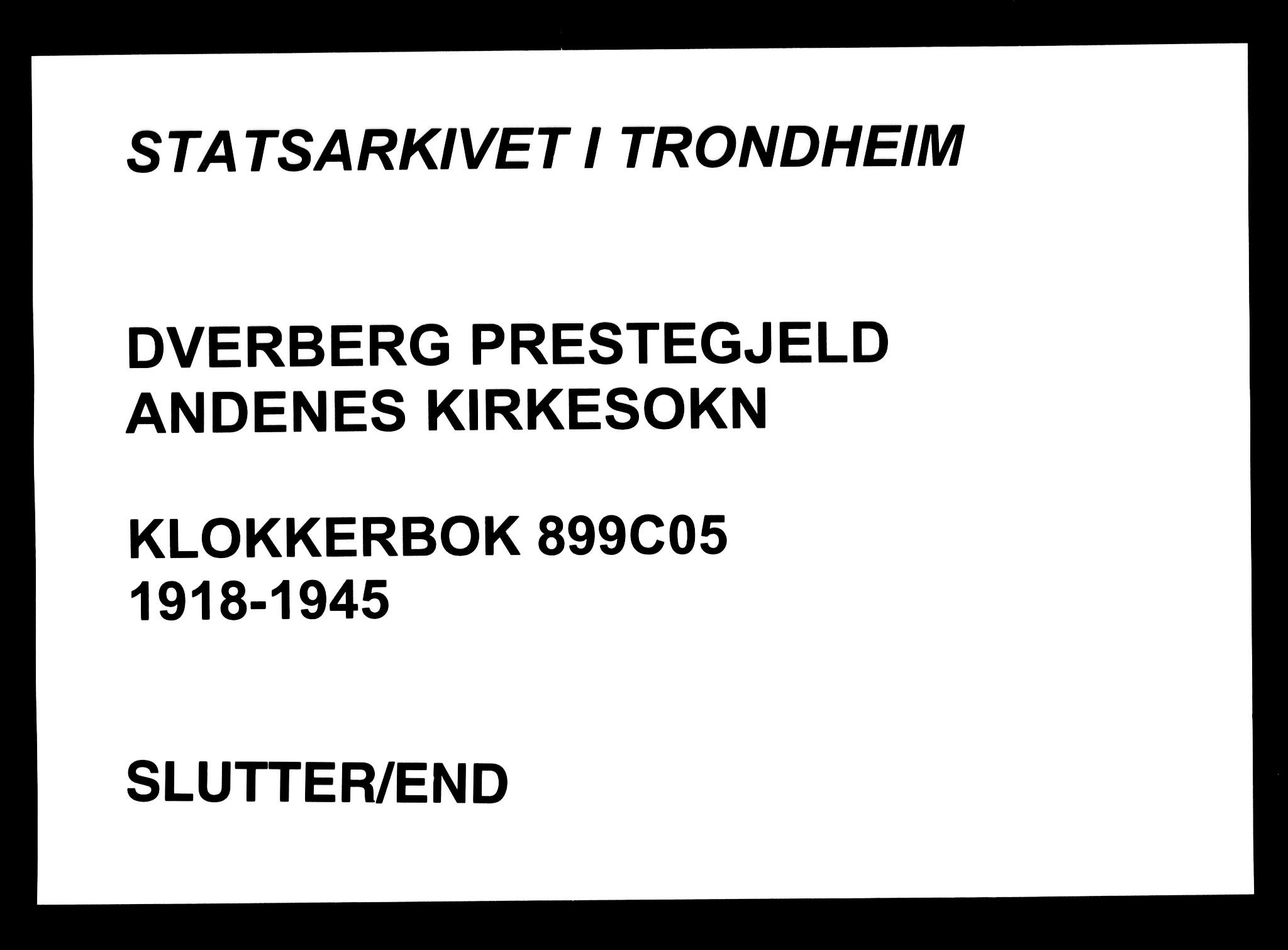 Ministerialprotokoller, klokkerbøker og fødselsregistre - Nordland, AV/SAT-A-1459/899/L1450: Klokkerbok nr. 899C05, 1918-1945