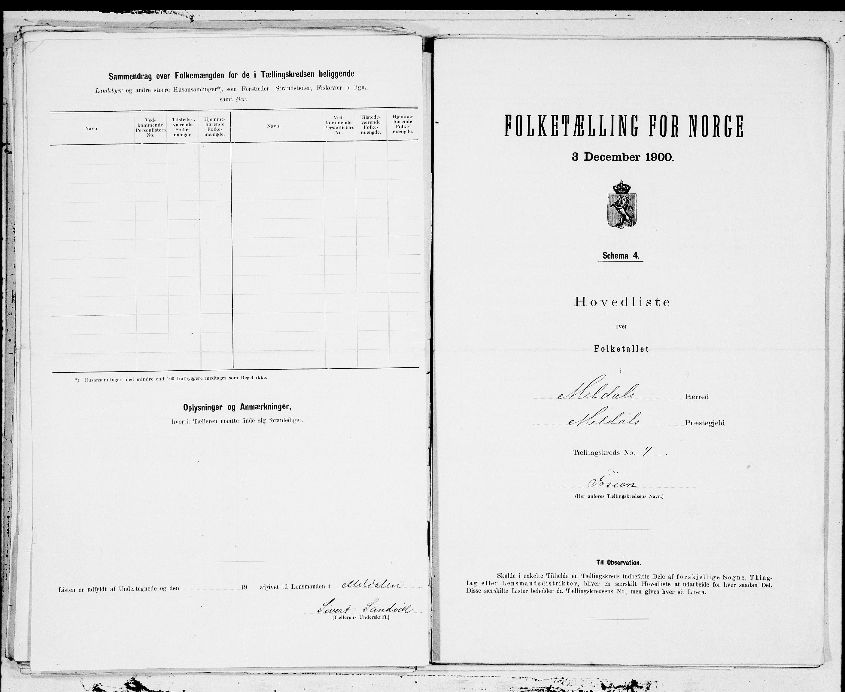 SAT, Folketelling 1900 for 1636 Meldal herred, 1900, s. 8