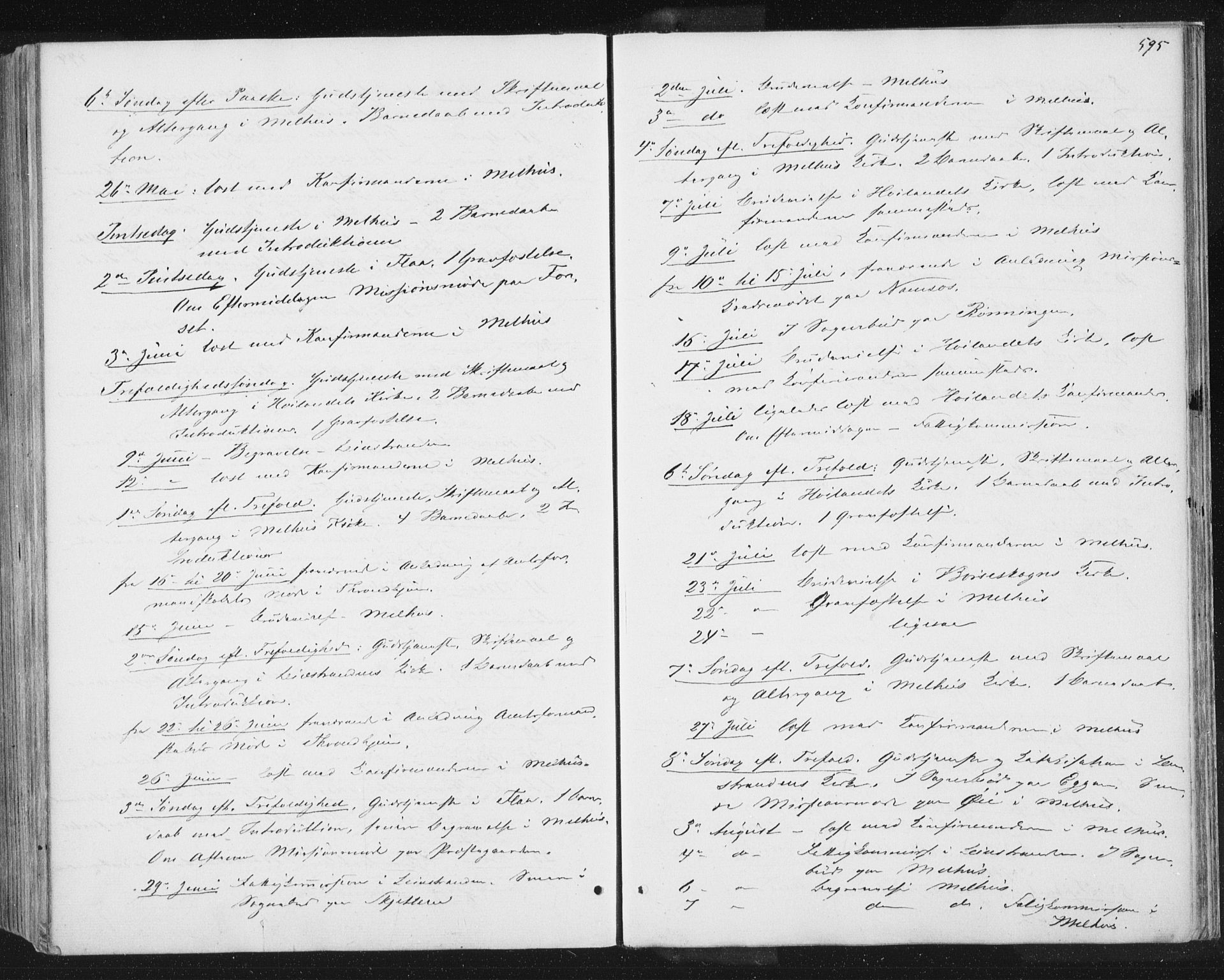 Ministerialprotokoller, klokkerbøker og fødselsregistre - Sør-Trøndelag, SAT/A-1456/691/L1077: Ministerialbok nr. 691A09, 1862-1873, s. 595