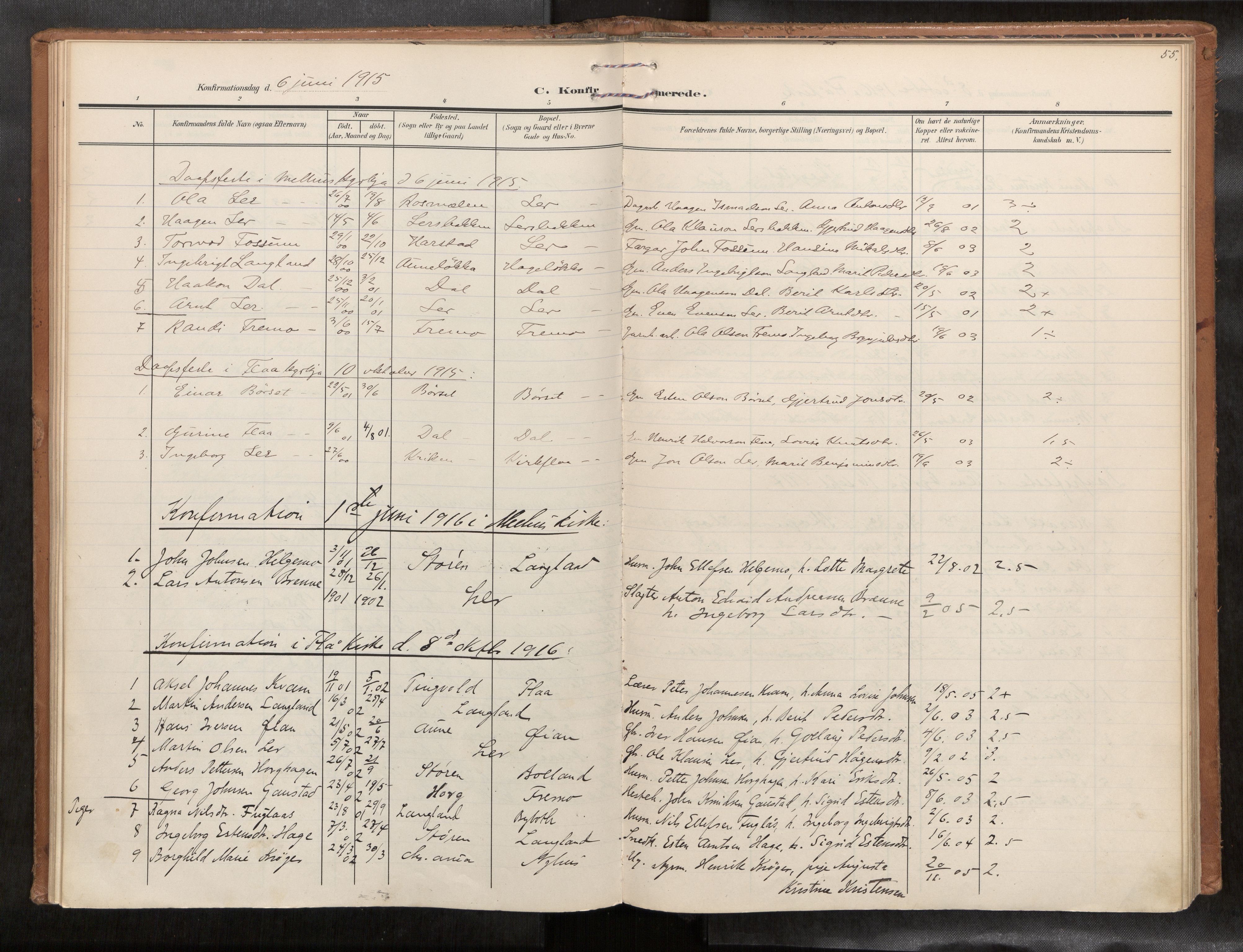 Ministerialprotokoller, klokkerbøker og fødselsregistre - Sør-Trøndelag, SAT/A-1456/693/L1119b: Ministerialbok nr. 693A02, 1906-1936, s. 55