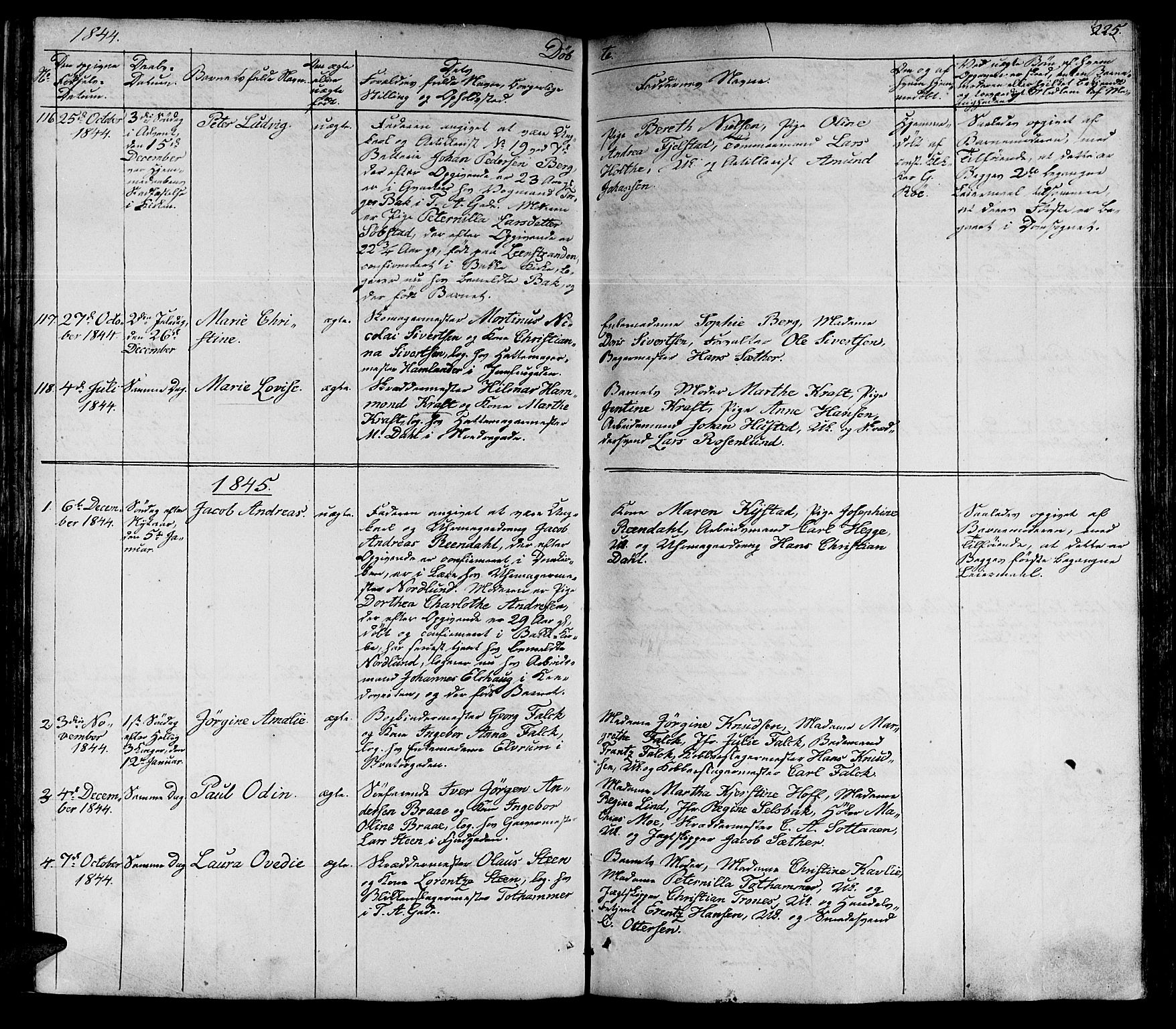 Ministerialprotokoller, klokkerbøker og fødselsregistre - Sør-Trøndelag, SAT/A-1456/602/L0136: Klokkerbok nr. 602C04, 1833-1845, s. 225