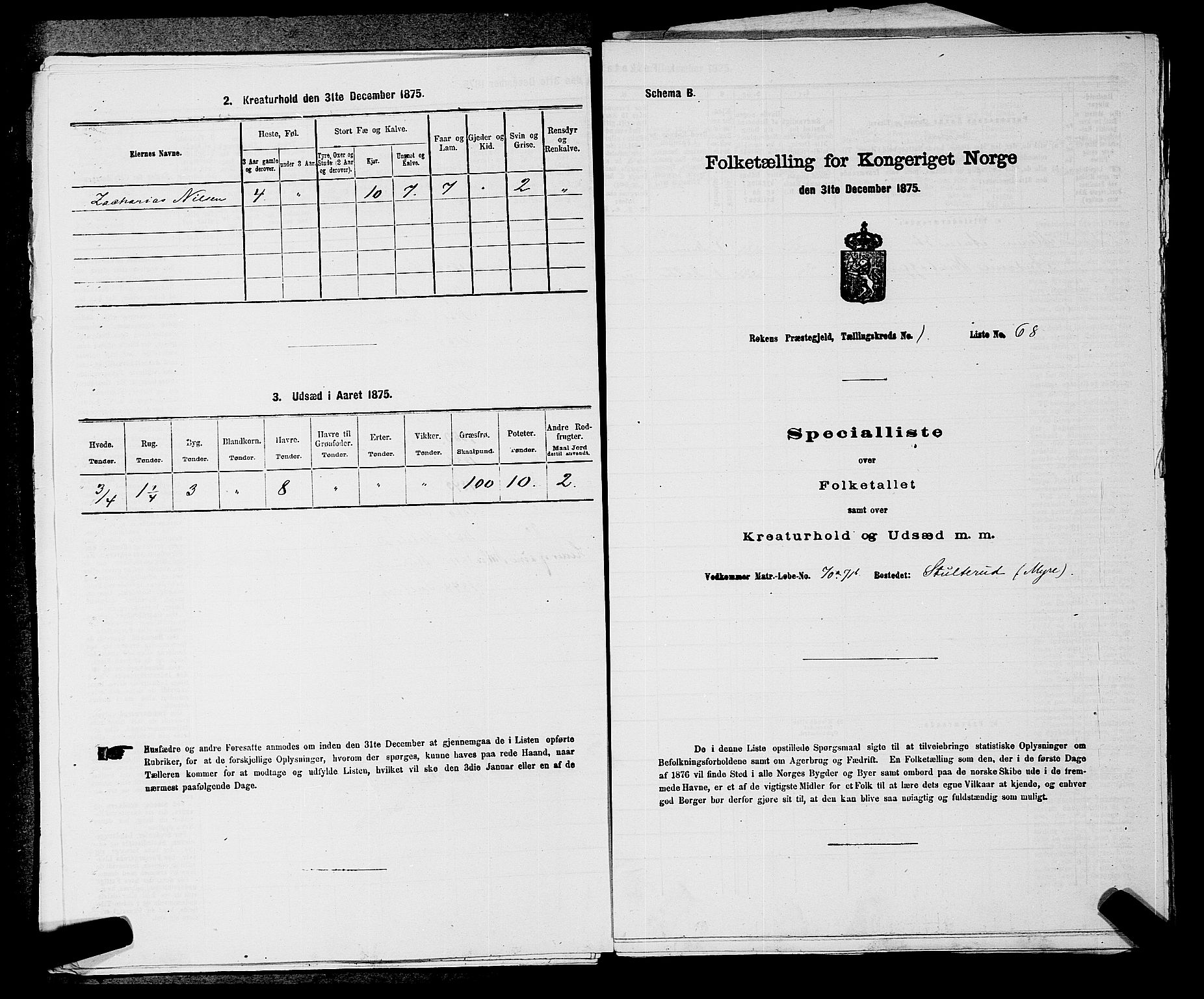 SAKO, Folketelling 1875 for 0627P Røyken prestegjeld, 1875, s. 79