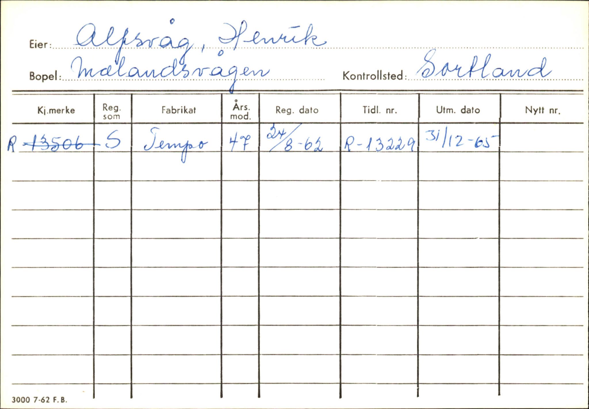 Statens vegvesen, Hordaland vegkontor, SAB/A-5201/2/Ha/L0001: R-eierkort A, 1920-1971, s. 367