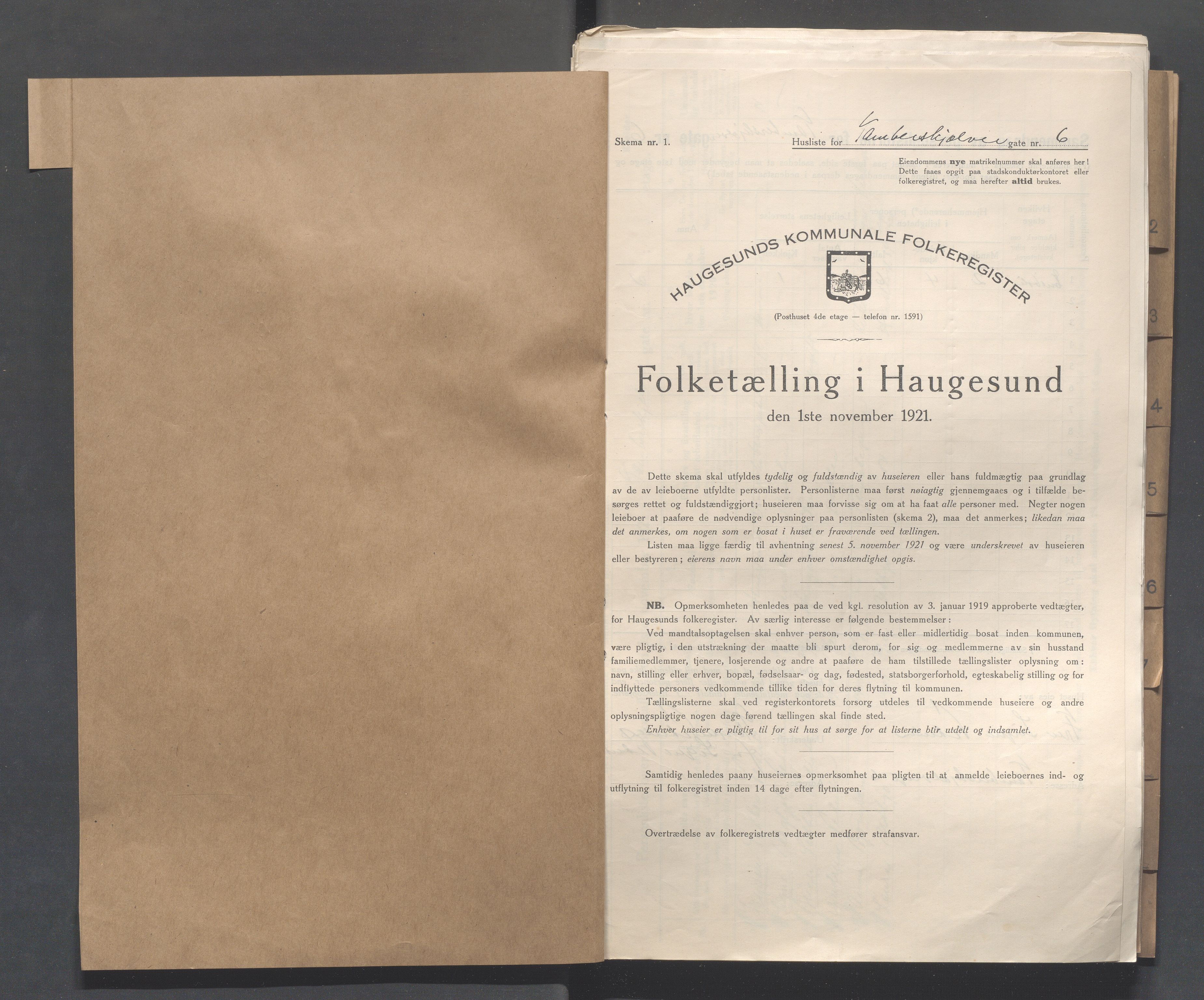 IKAR, Kommunal folketelling 1.11.1921 for Haugesund, 1921, s. 5382