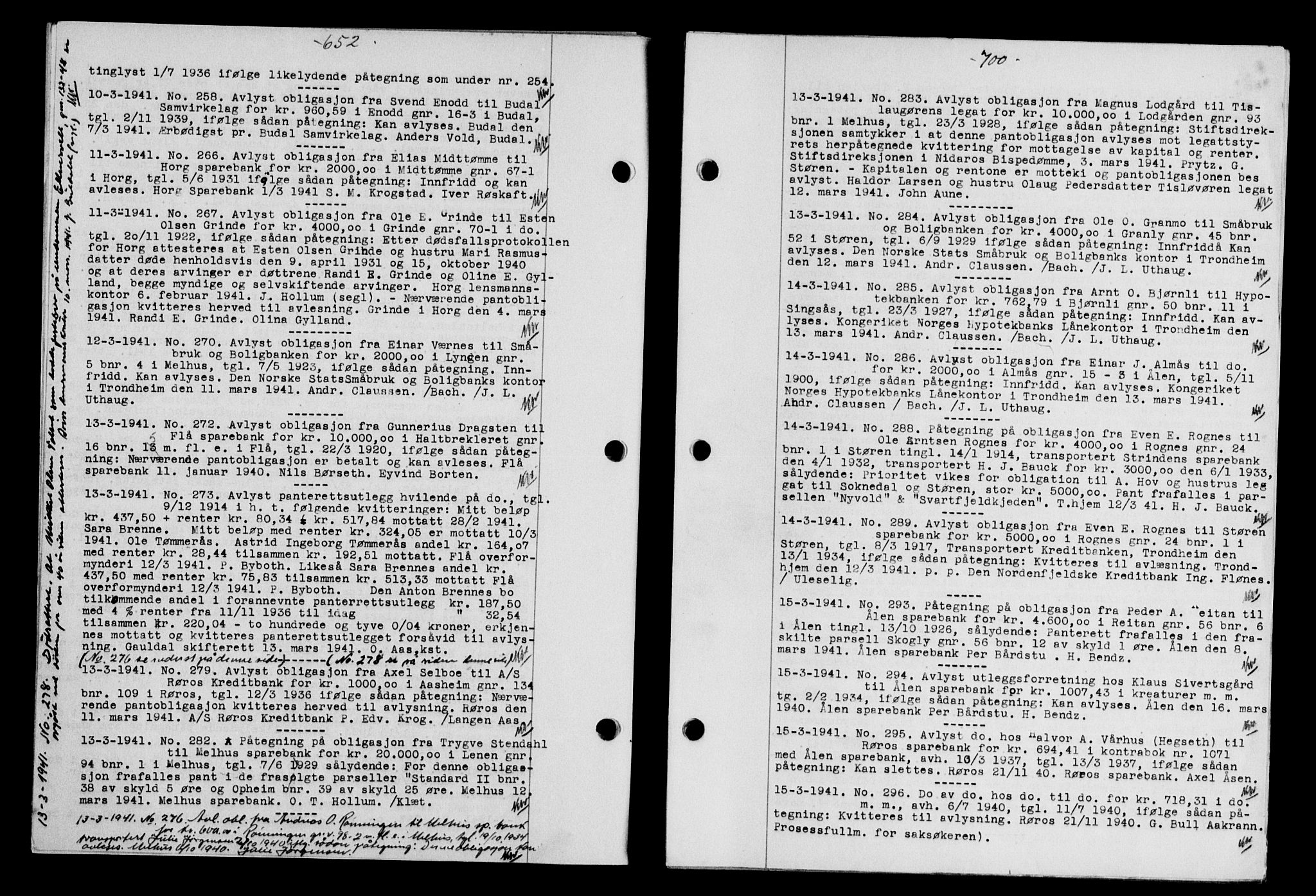 Gauldal sorenskriveri, SAT/A-0014/1/2/2C/L0052: Pantebok nr. 57, 1940-1941, Dagboknr: 258/1941