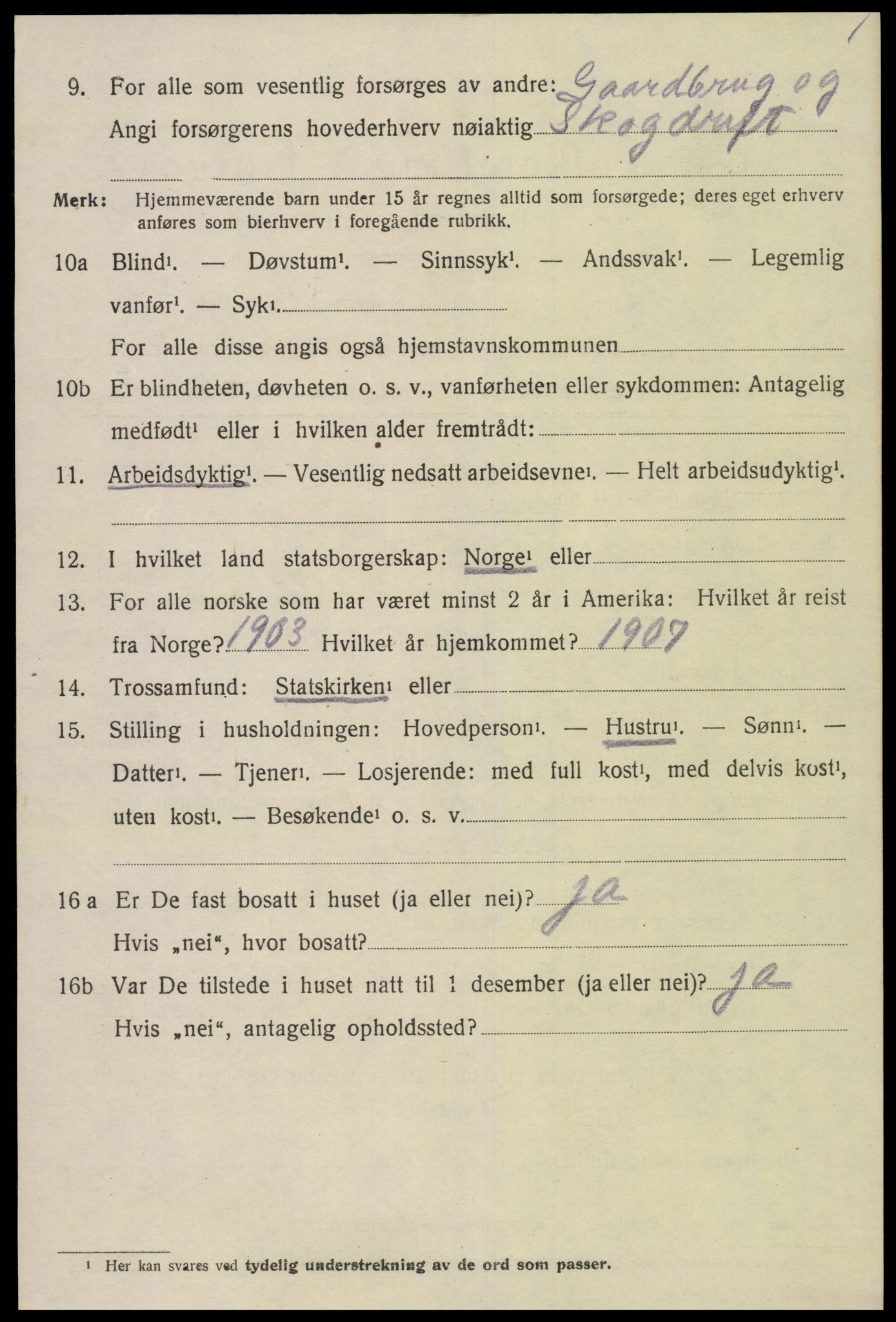 SAK, Folketelling 1920 for 1020 Holum herred, 1920, s. 2104