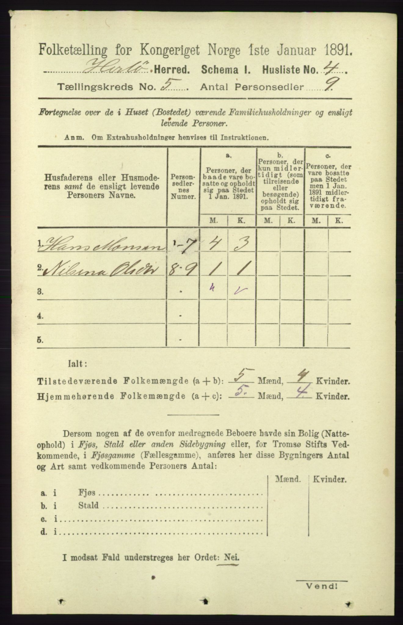 RA, Folketelling 1891 for 1258 Herdla herred, 1891, s. 2010