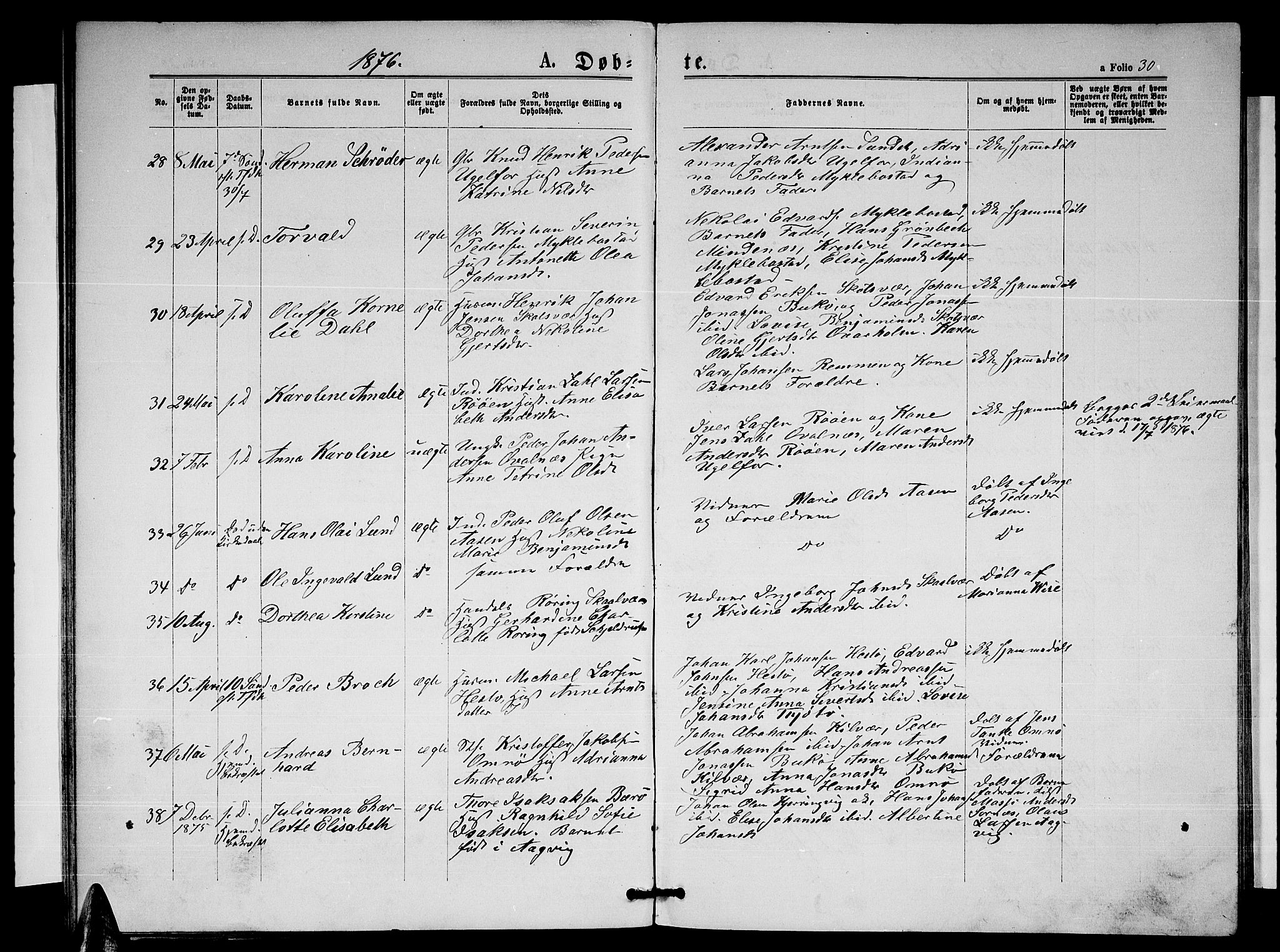 Ministerialprotokoller, klokkerbøker og fødselsregistre - Nordland, AV/SAT-A-1459/817/L0267: Klokkerbok nr. 817C02, 1870-1883, s. 30