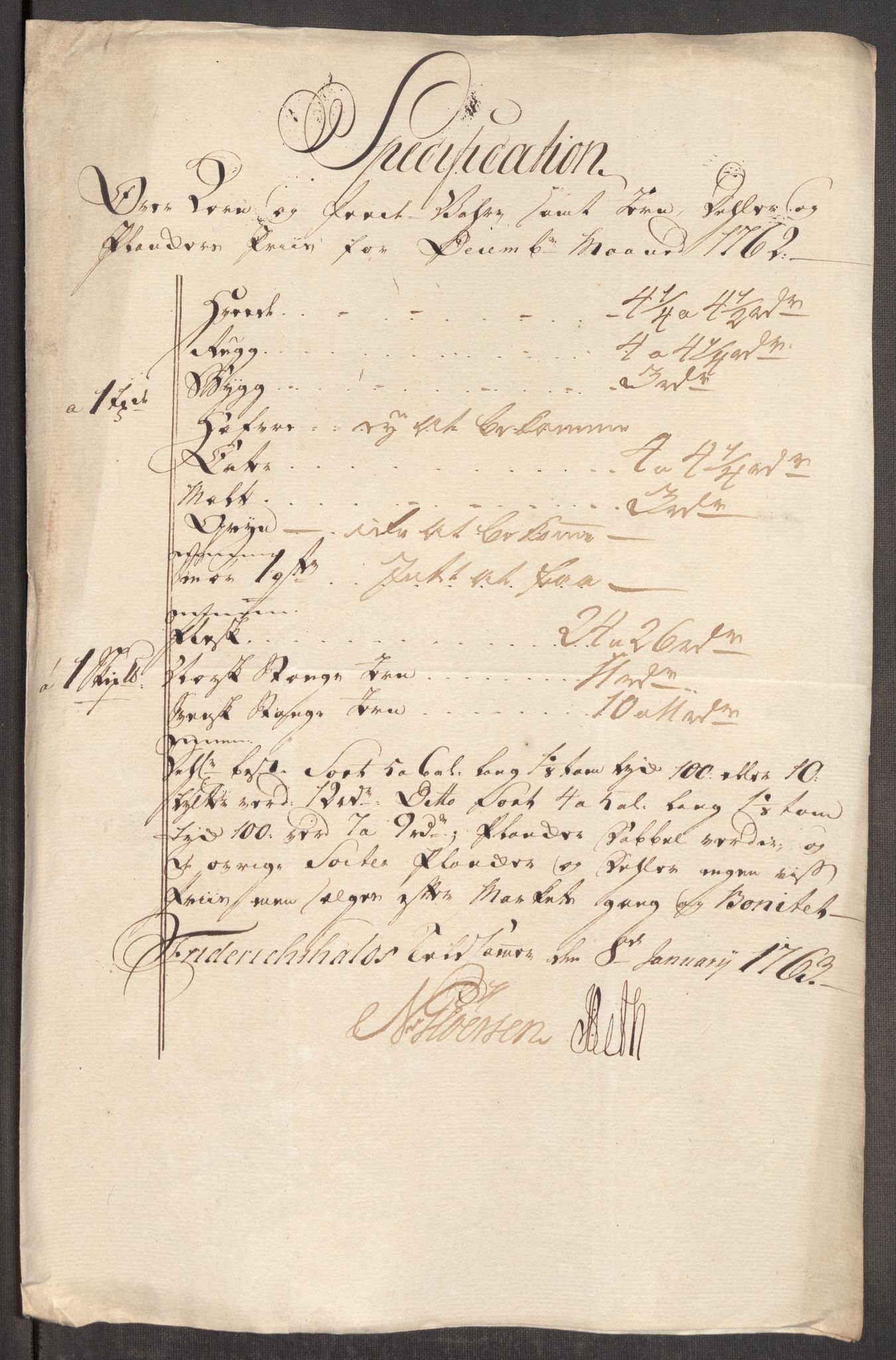 Rentekammeret inntil 1814, Realistisk ordnet avdeling, RA/EA-4070/Oe/L0007: [Ø1]: Priskuranter, 1761-1763, s. 289