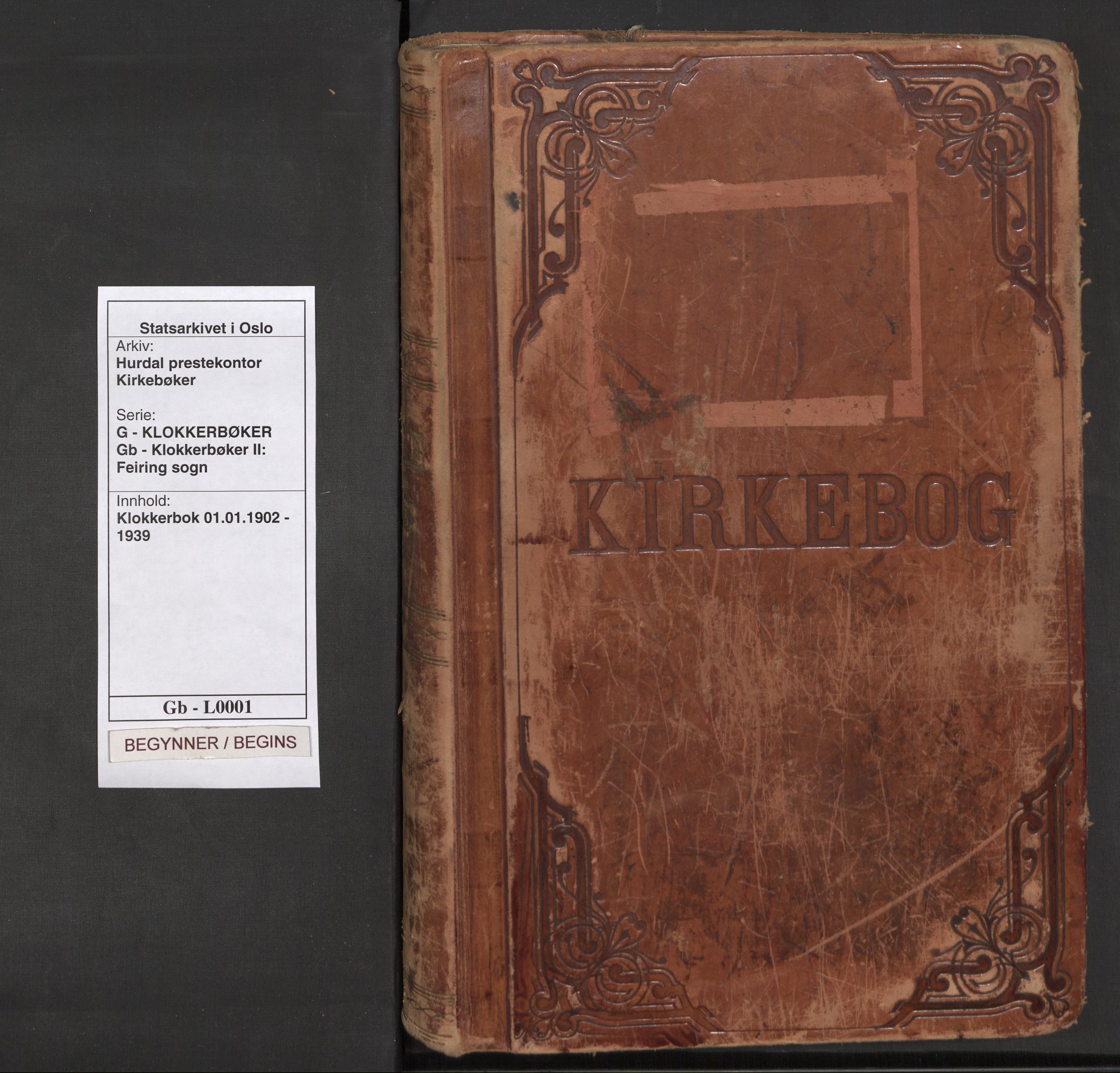 Hurdal prestekontor Kirkebøker, SAO/A-10889/G/Gb/L0001: Klokkerbok nr. II 1, 1902-1939