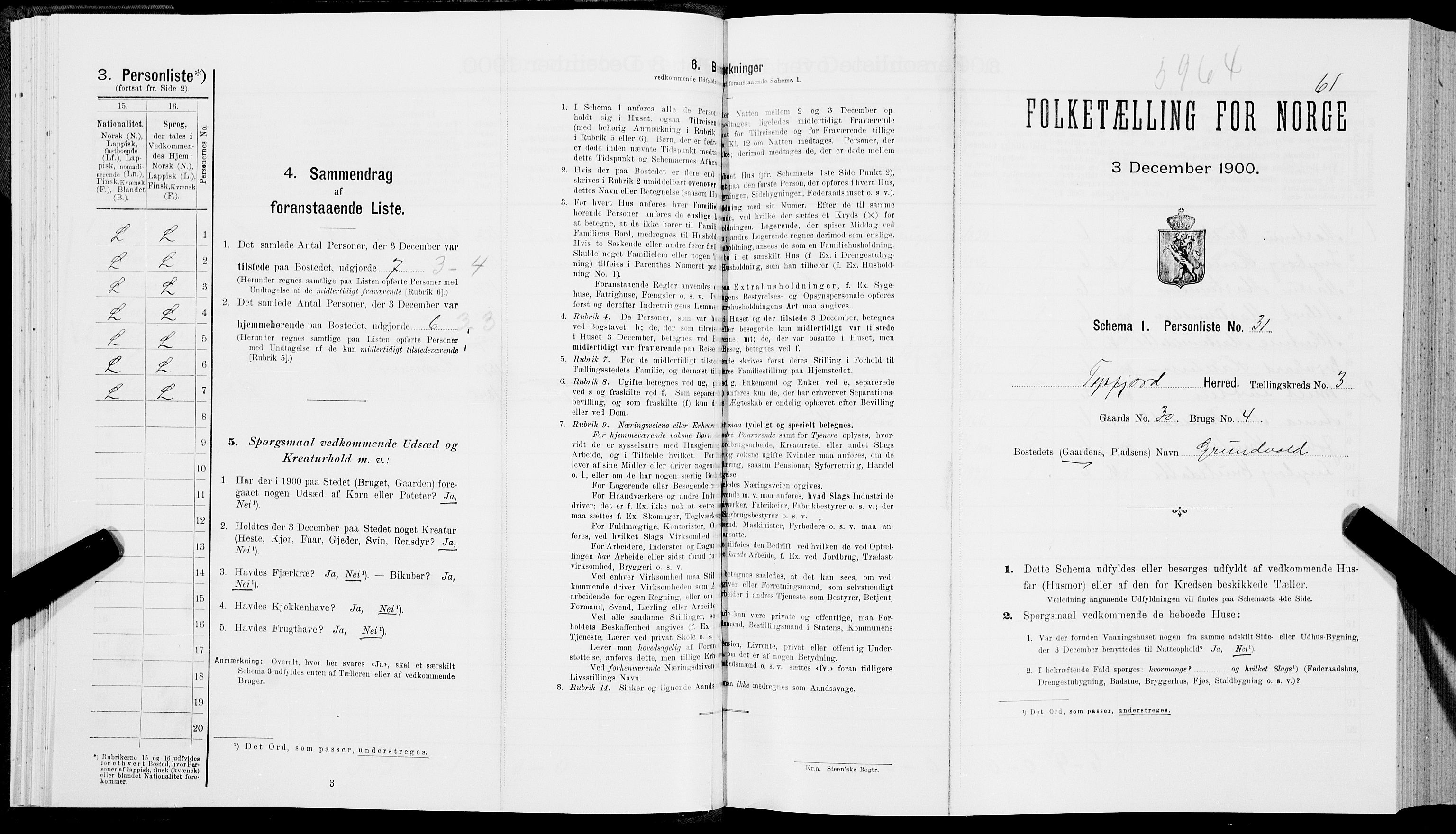 SAT, Folketelling 1900 for 1850 Tysfjord herred, 1900, s. 357