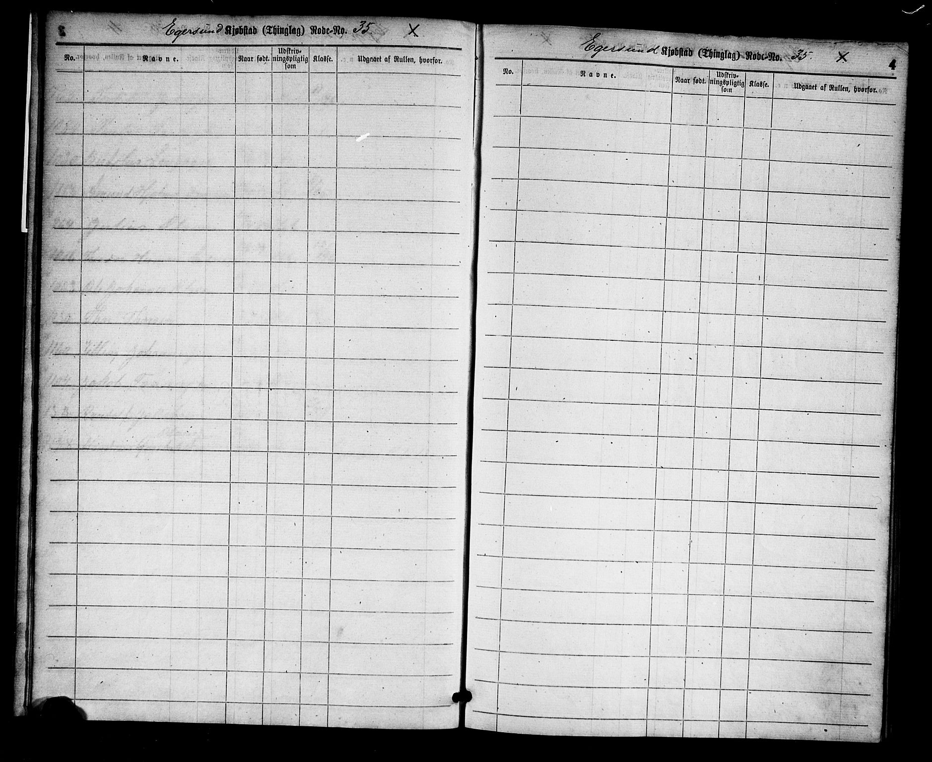 Egersund mønstringskrets, AV/SAK-2031-0019/F/Ff/L0001: Utskrivningsregisterrulle, nr som i hovedrulle, O-8, 1860-1900, s. 5