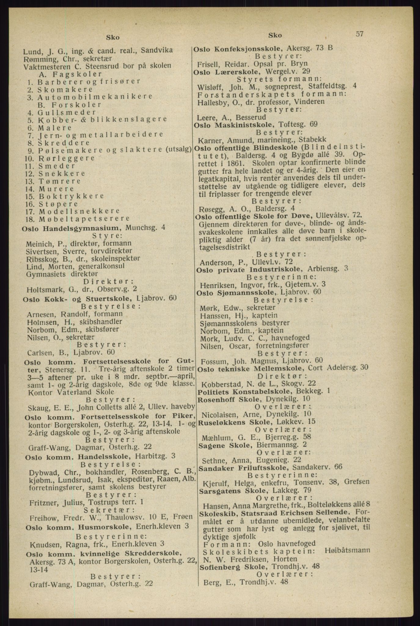 Kristiania/Oslo adressebok, PUBL/-, 1933, s. 57