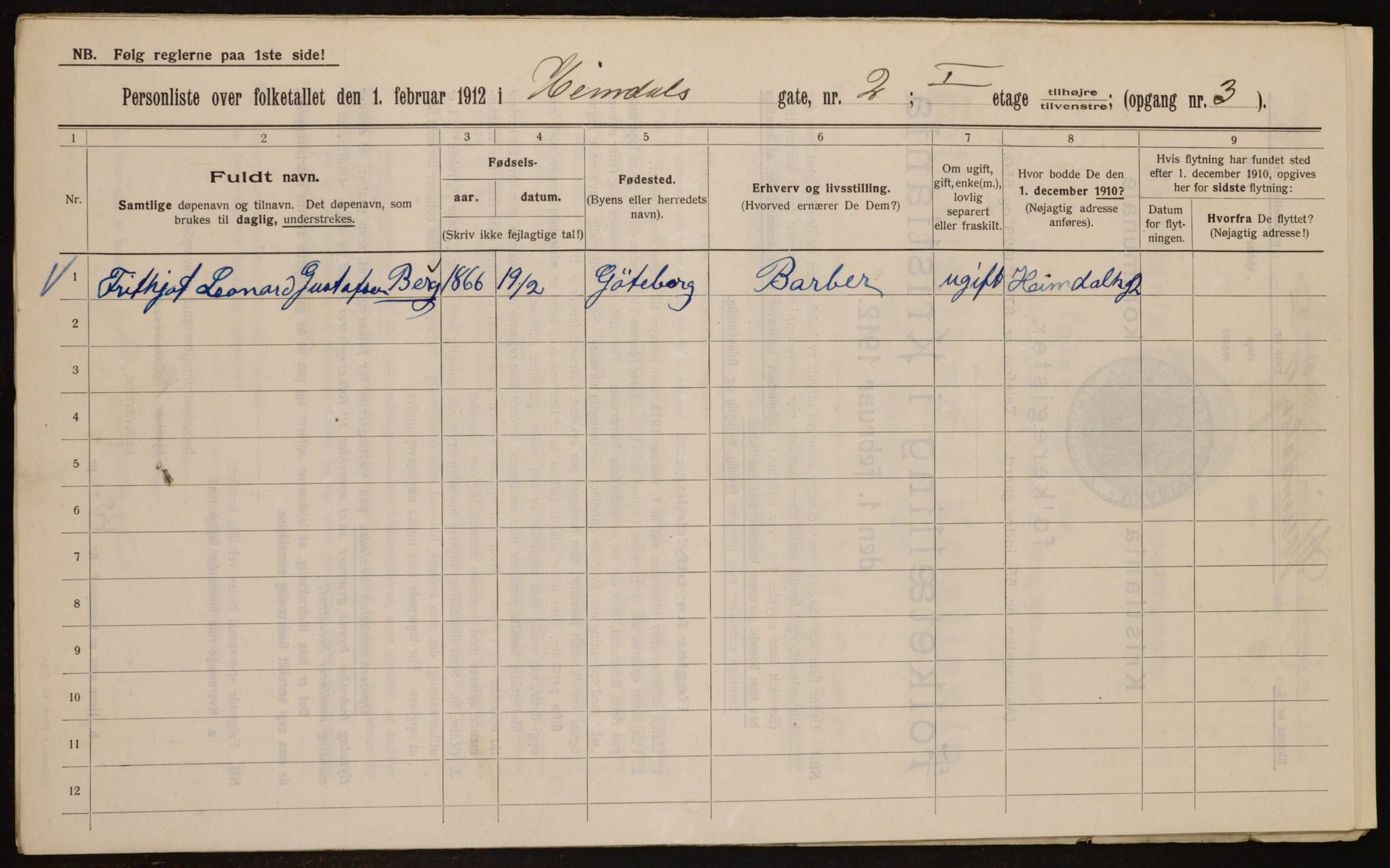 OBA, Kommunal folketelling 1.2.1912 for Kristiania, 1912, s. 36984