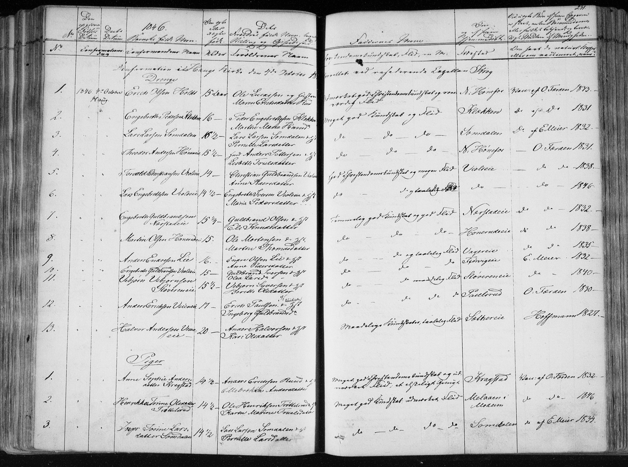 Norderhov kirkebøker, AV/SAKO-A-237/F/Fa/L0010: Ministerialbok nr. 10, 1837-1847, s. 231