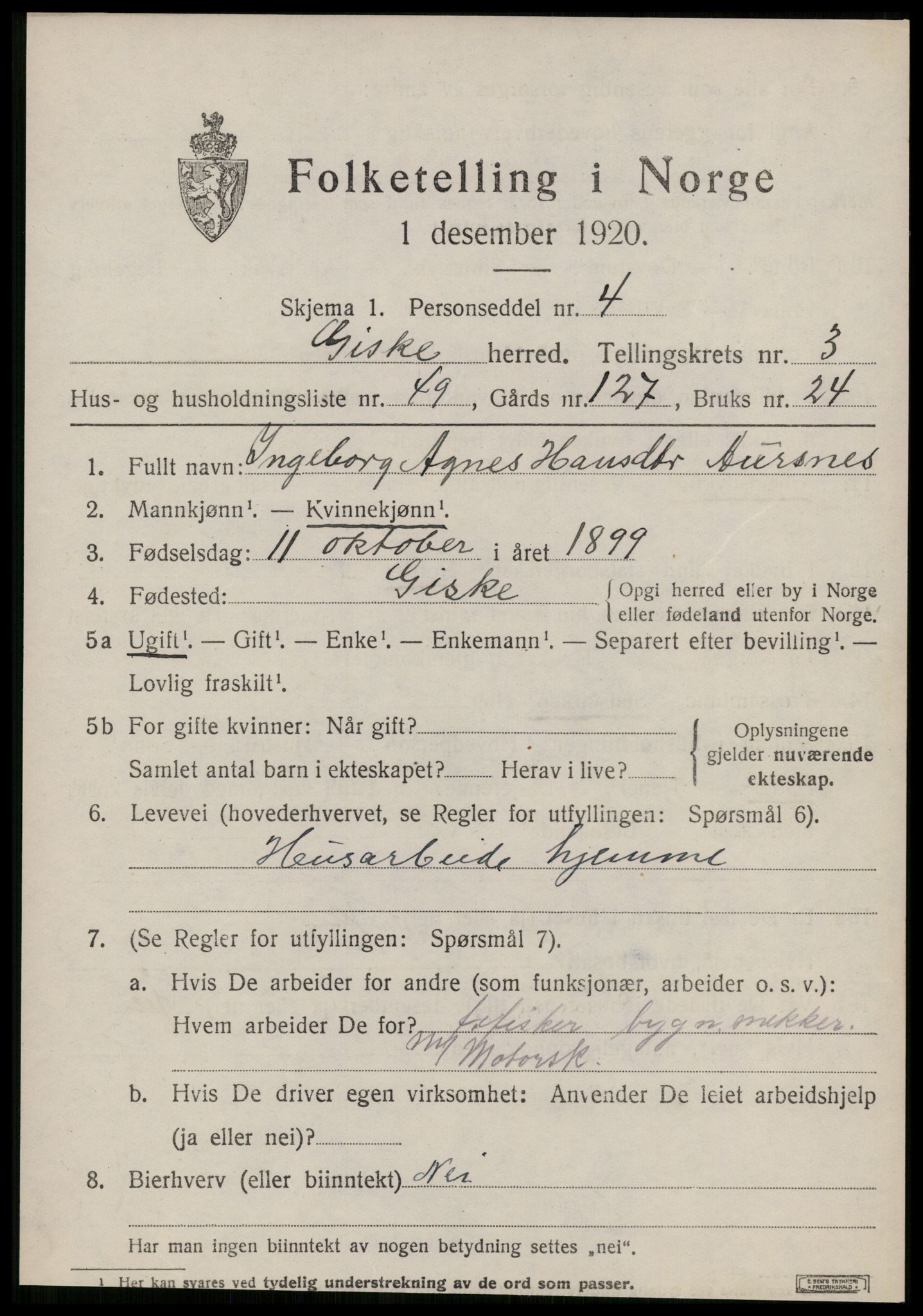 SAT, Folketelling 1920 for 1532 Giske herred, 1920, s. 2514