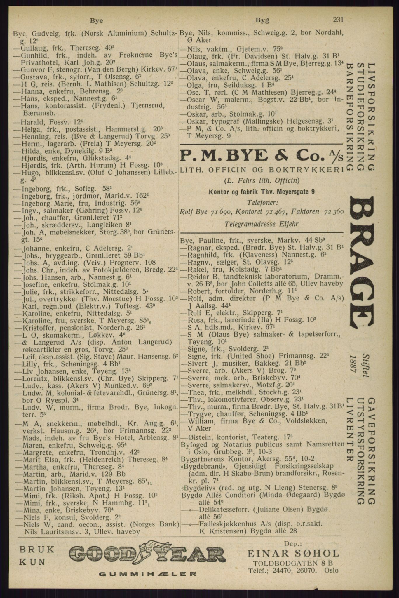 Kristiania/Oslo adressebok, PUBL/-, 1929, s. 231
