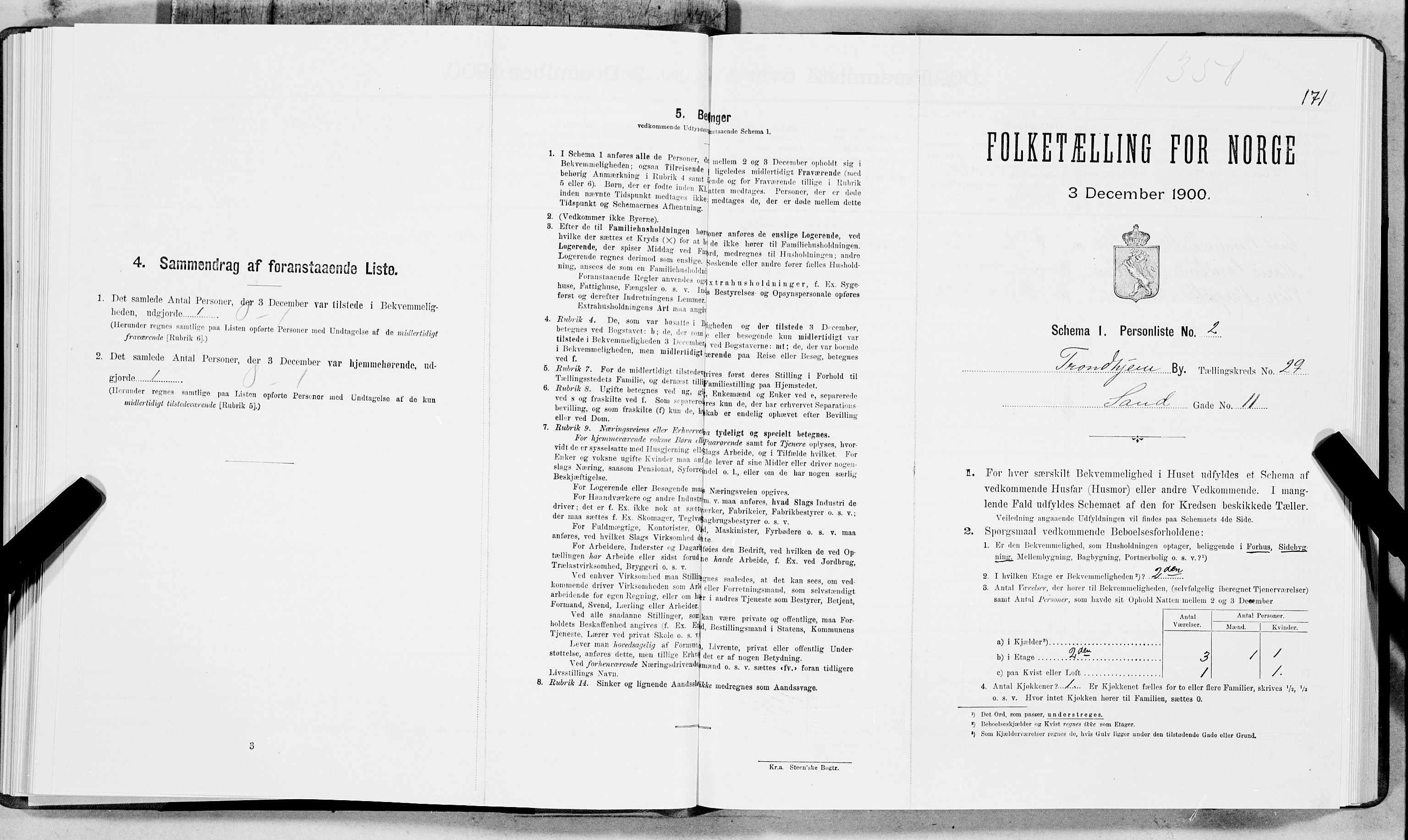 SAT, Folketelling 1900 for 1601 Trondheim kjøpstad, 1900, s. 4627