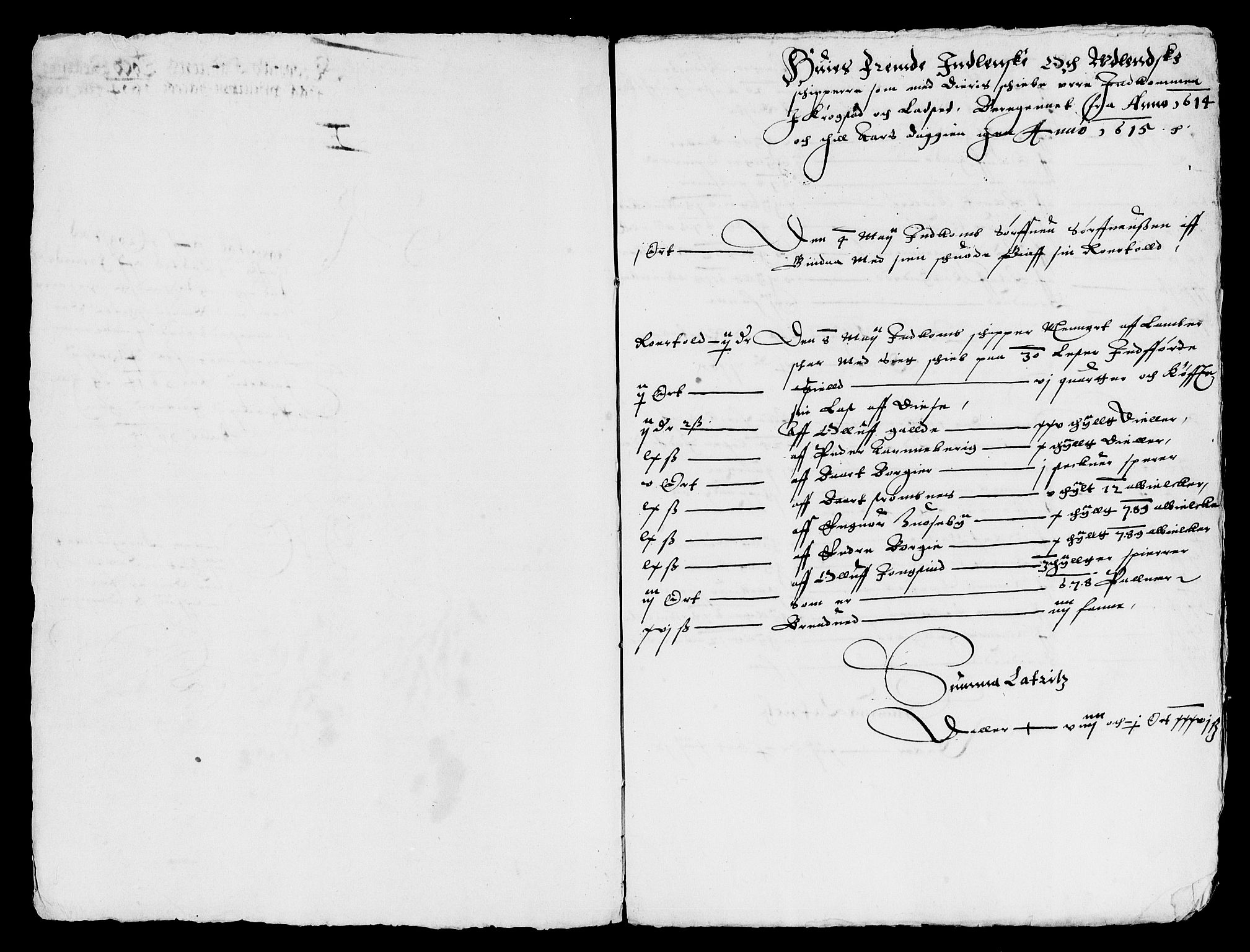 Rentekammeret inntil 1814, Reviderte regnskaper, Lensregnskaper, RA/EA-5023/R/Rb/Rba/L0035: Akershus len, 1614-1615