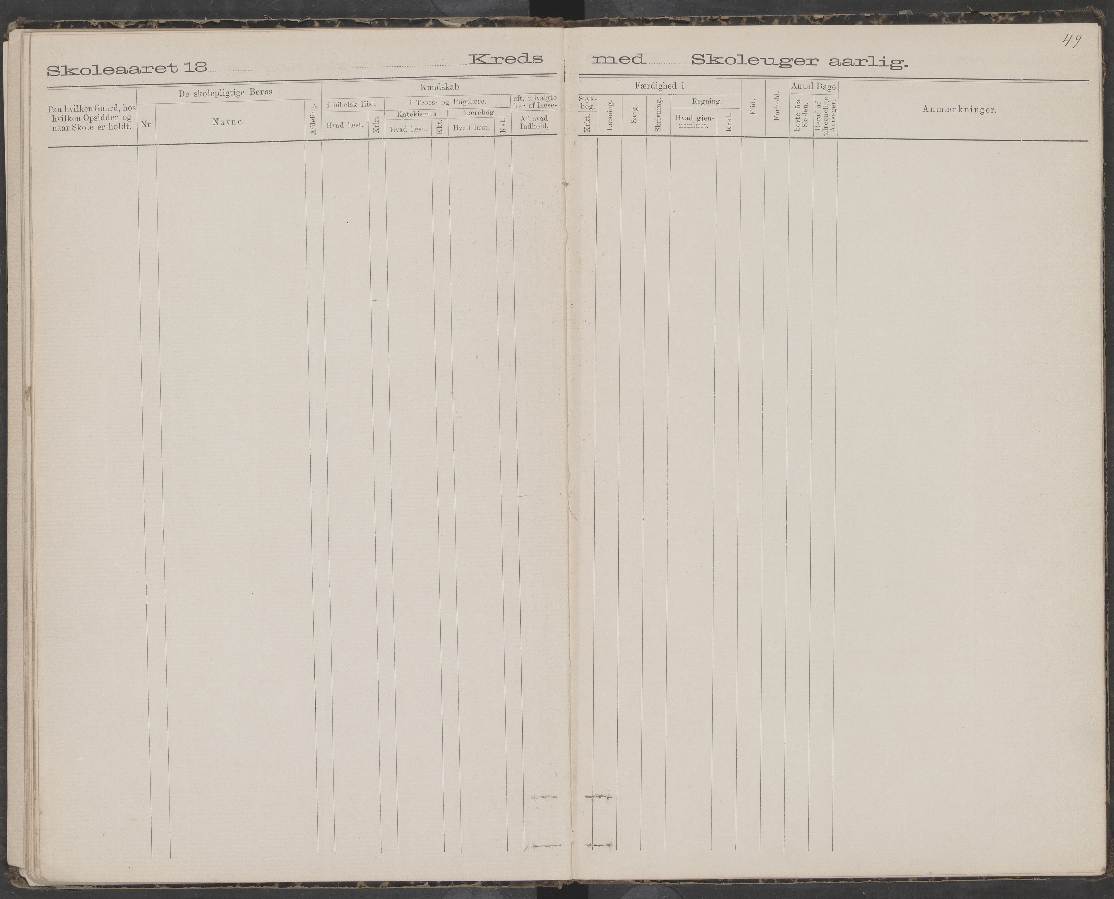 Dønna kommune. Snekkevik skolekrets, AIN/K-18270.510.07/442/L0002: Skoleprotokoll, 1888-1893