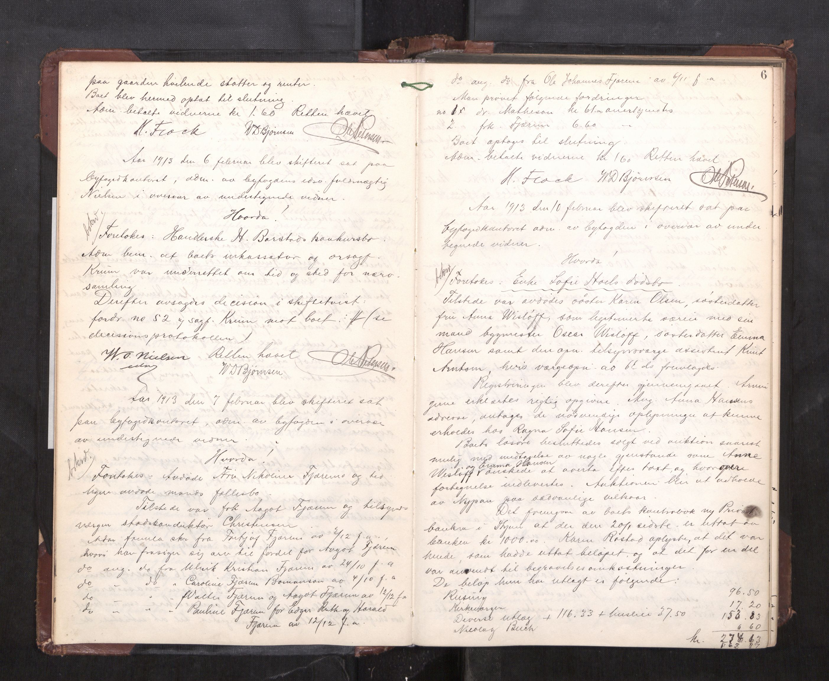 Trondheim byfogd, AV/SAT-A-0003/1/3/3C/L0028: Skifteregistreringsprotokoll - 17/1-29/1. (u/ register), 1913-1917, s. 6
