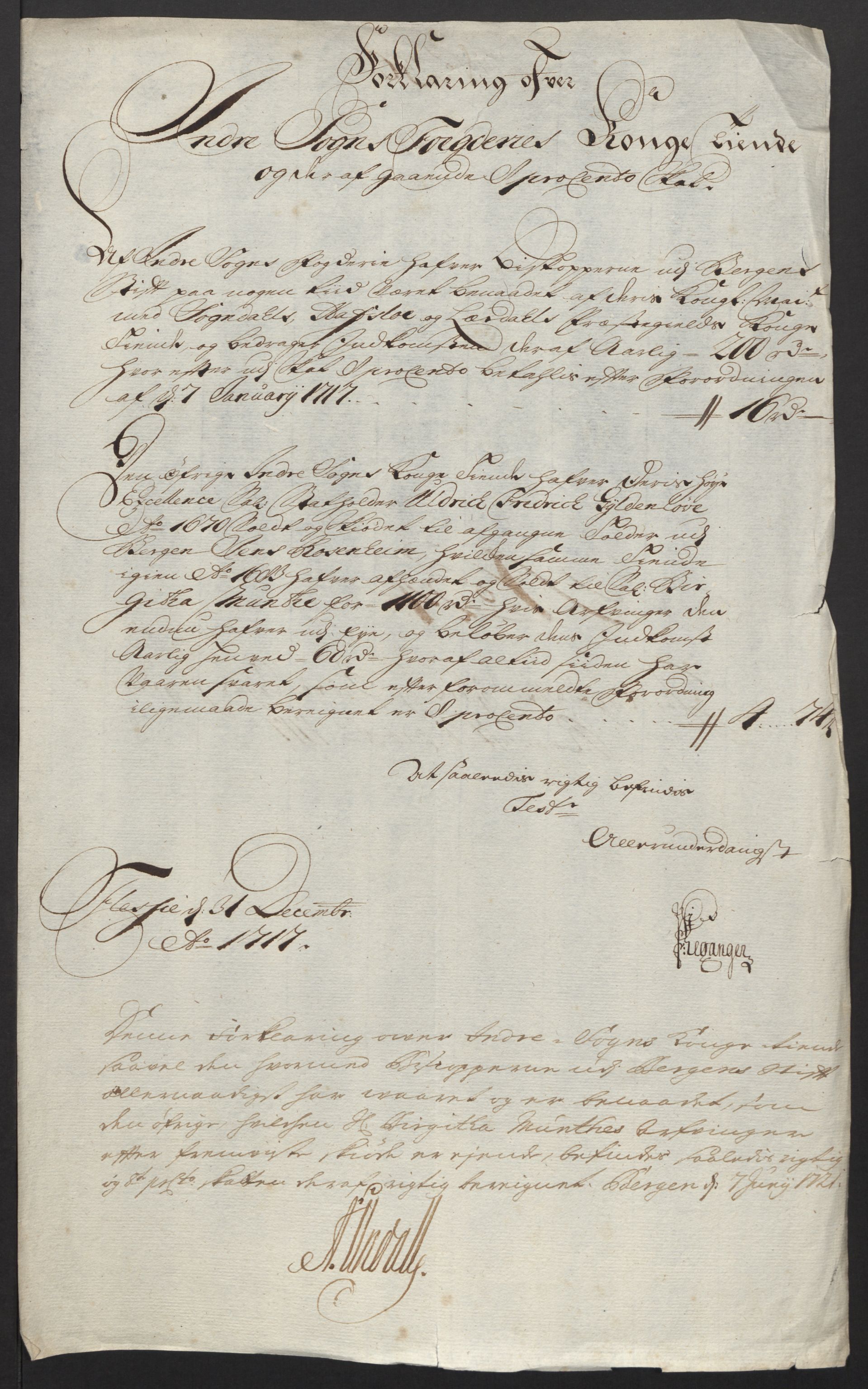 Rentekammeret inntil 1814, Reviderte regnskaper, Fogderegnskap, RA/EA-4092/R52/L3321: Fogderegnskap Sogn, 1717-1718, s. 108