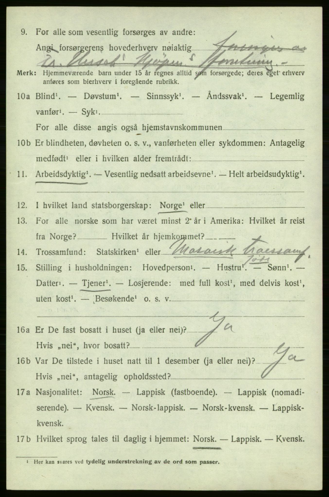 SATØ, Folketelling 1920 for 2019 Kjelvik herred, 1920, s. 2882