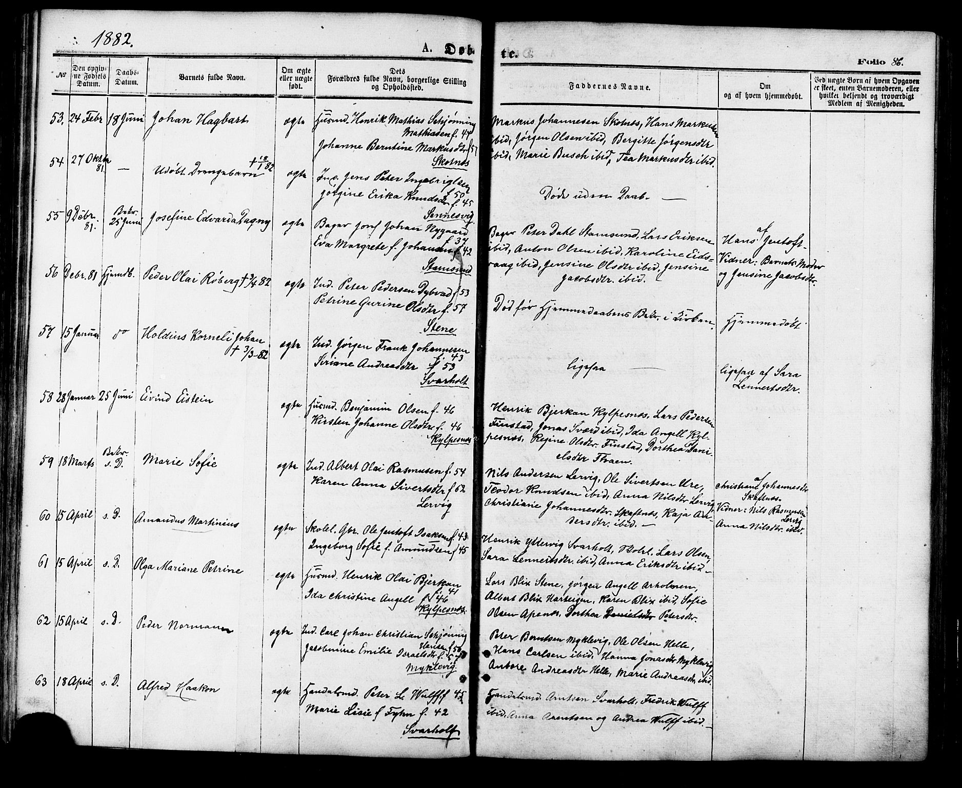 Ministerialprotokoller, klokkerbøker og fødselsregistre - Nordland, AV/SAT-A-1459/881/L1166: Klokkerbok nr. 881C03, 1876-1885, s. 86