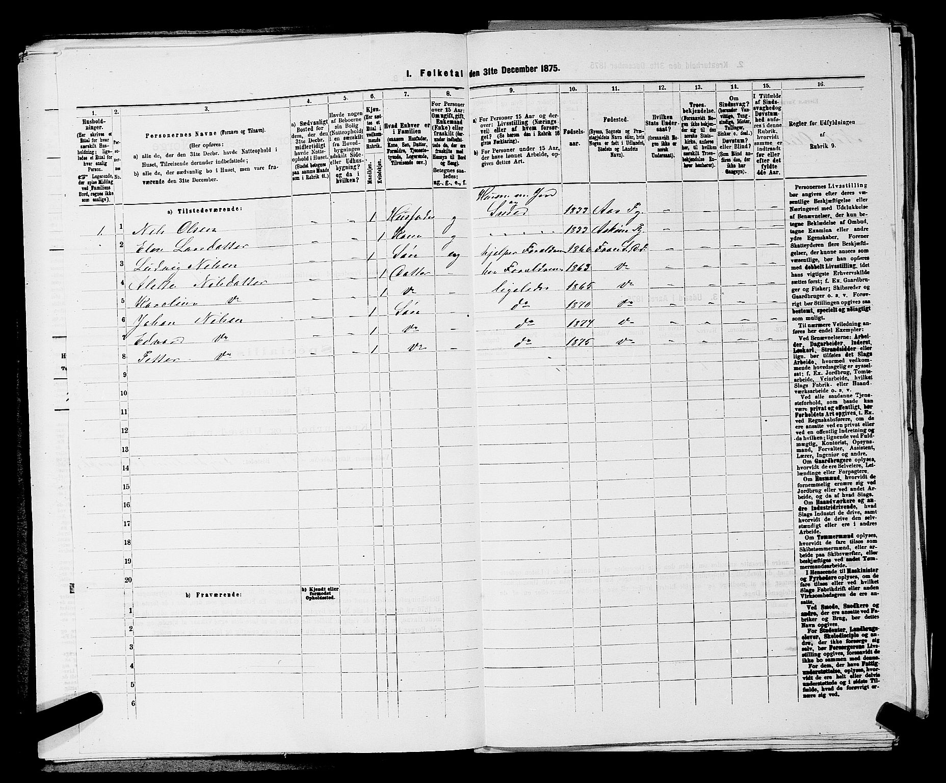 RA, Folketelling 1875 for 0215L Drøbak prestegjeld, Frogn sokn, 1875, s. 43