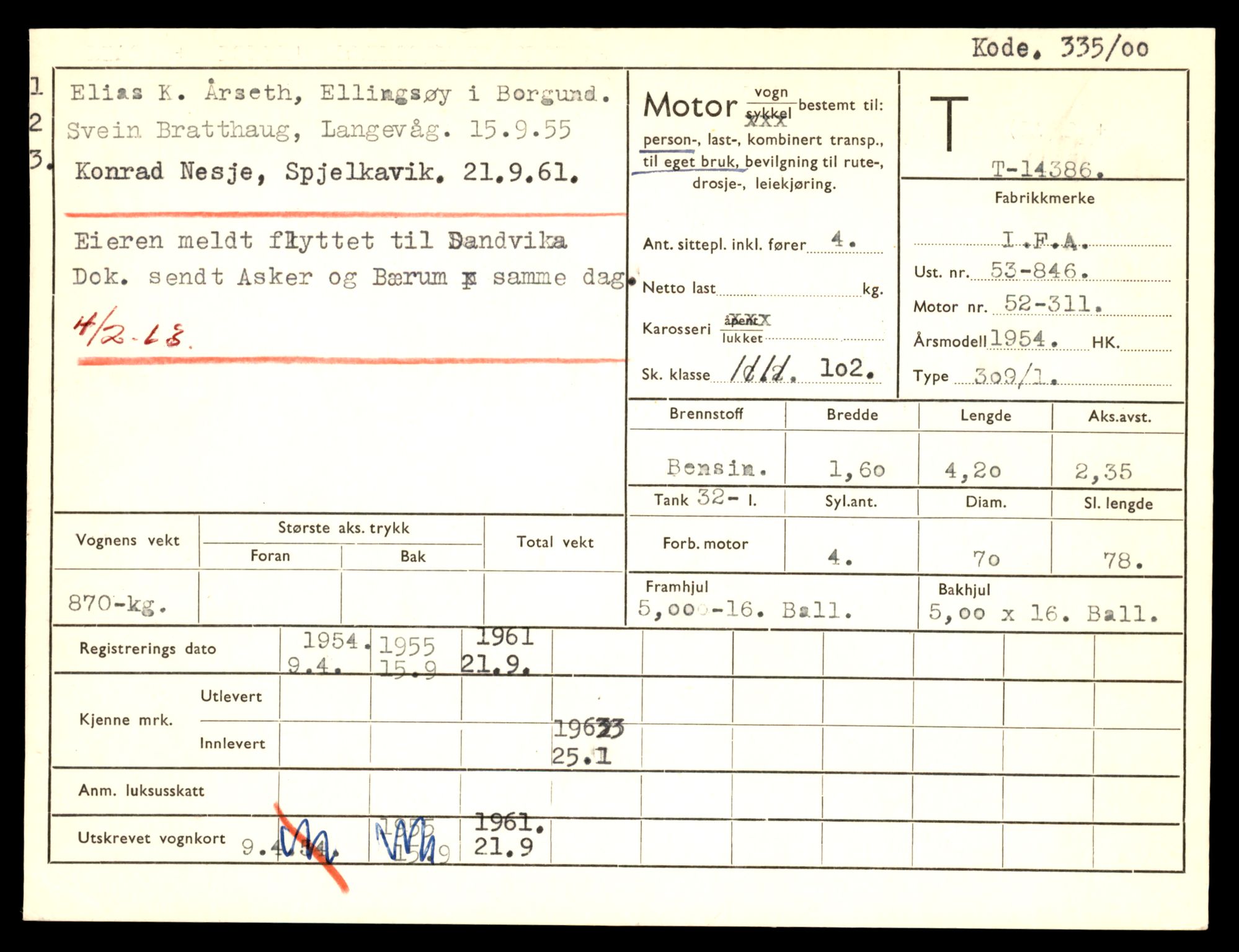 Møre og Romsdal vegkontor - Ålesund trafikkstasjon, AV/SAT-A-4099/F/Fe/L0045: Registreringskort for kjøretøy T 14320 - T 14444, 1927-1998, s. 1677