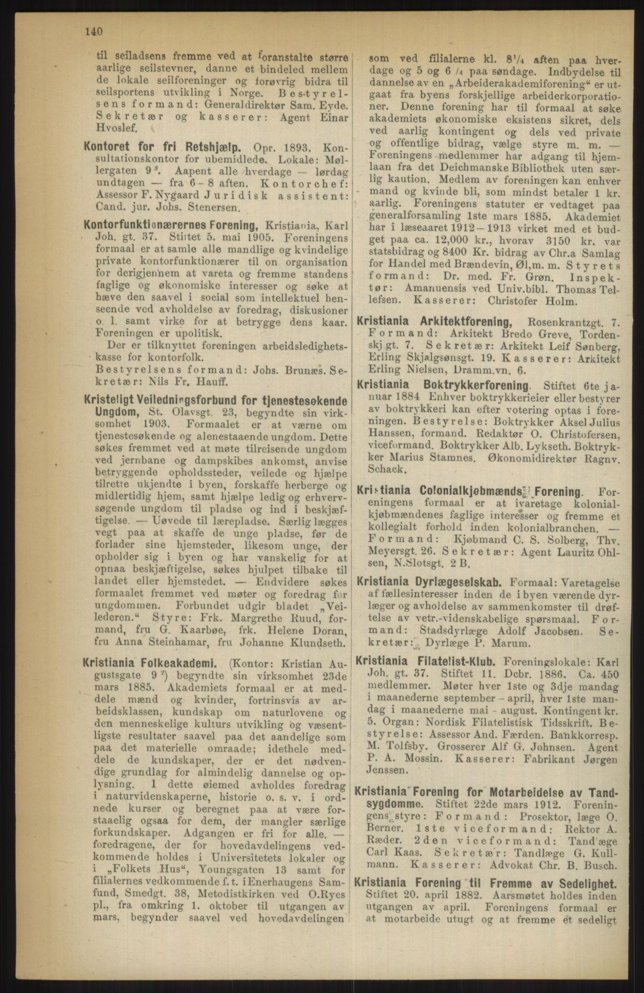 Kristiania/Oslo adressebok, PUBL/-, 1914, s. 140