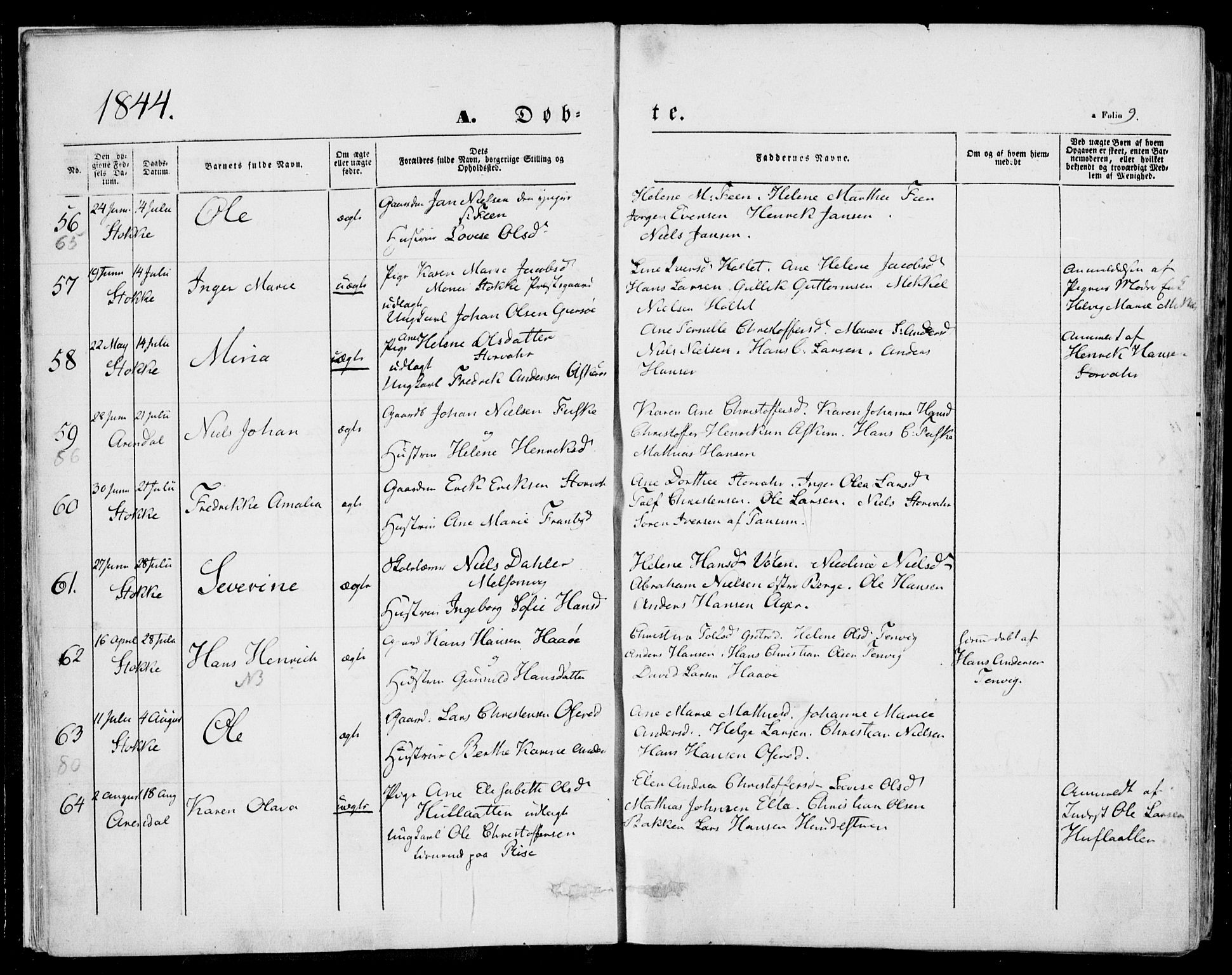 Stokke kirkebøker, AV/SAKO-A-320/F/Fa/L0007: Ministerialbok nr. I 7, 1844-1857, s. 9