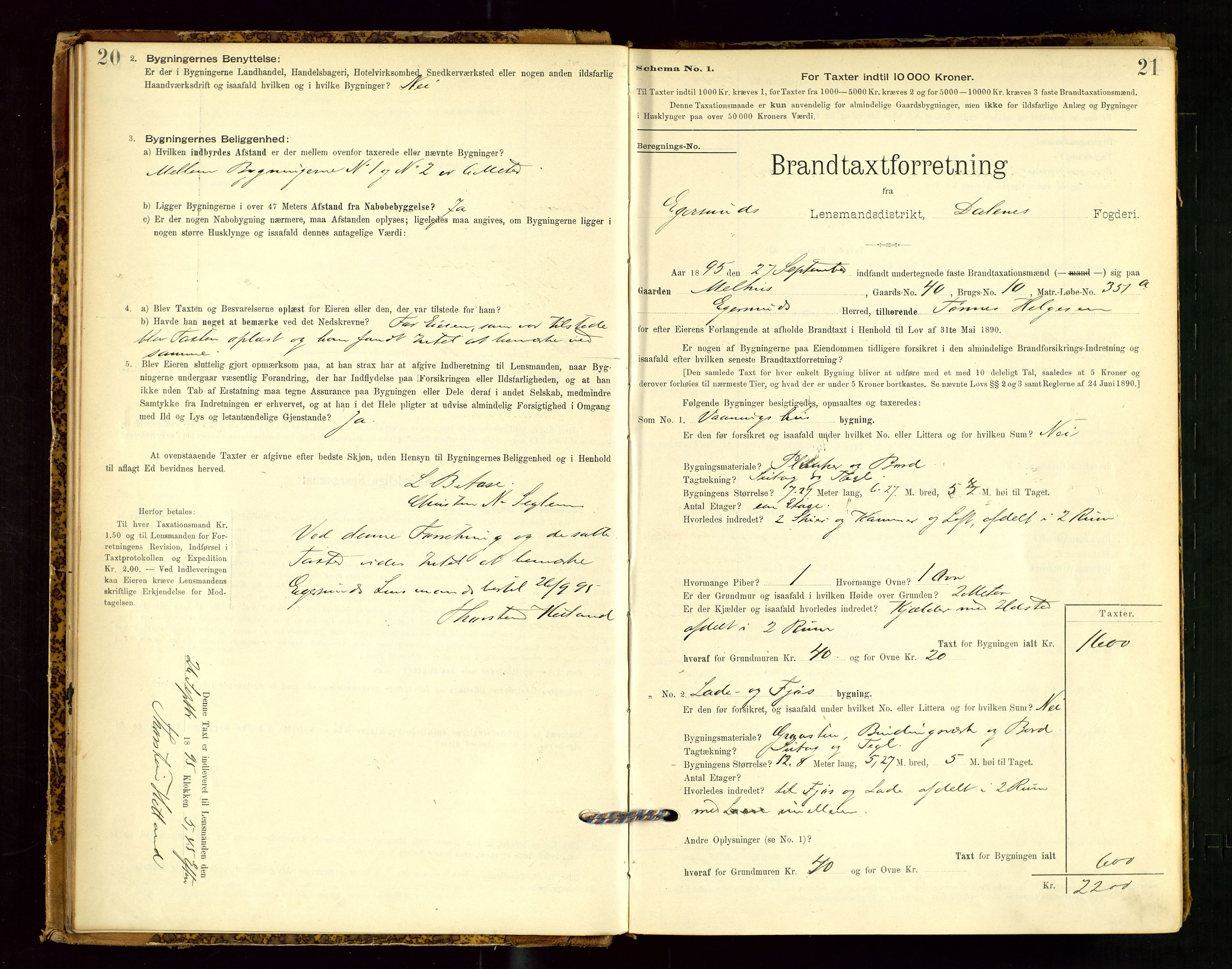 Eigersund lensmannskontor, SAST/A-100171/Gob/L0001: Skjemaprotokoll, 1894-1909, s. 20-21