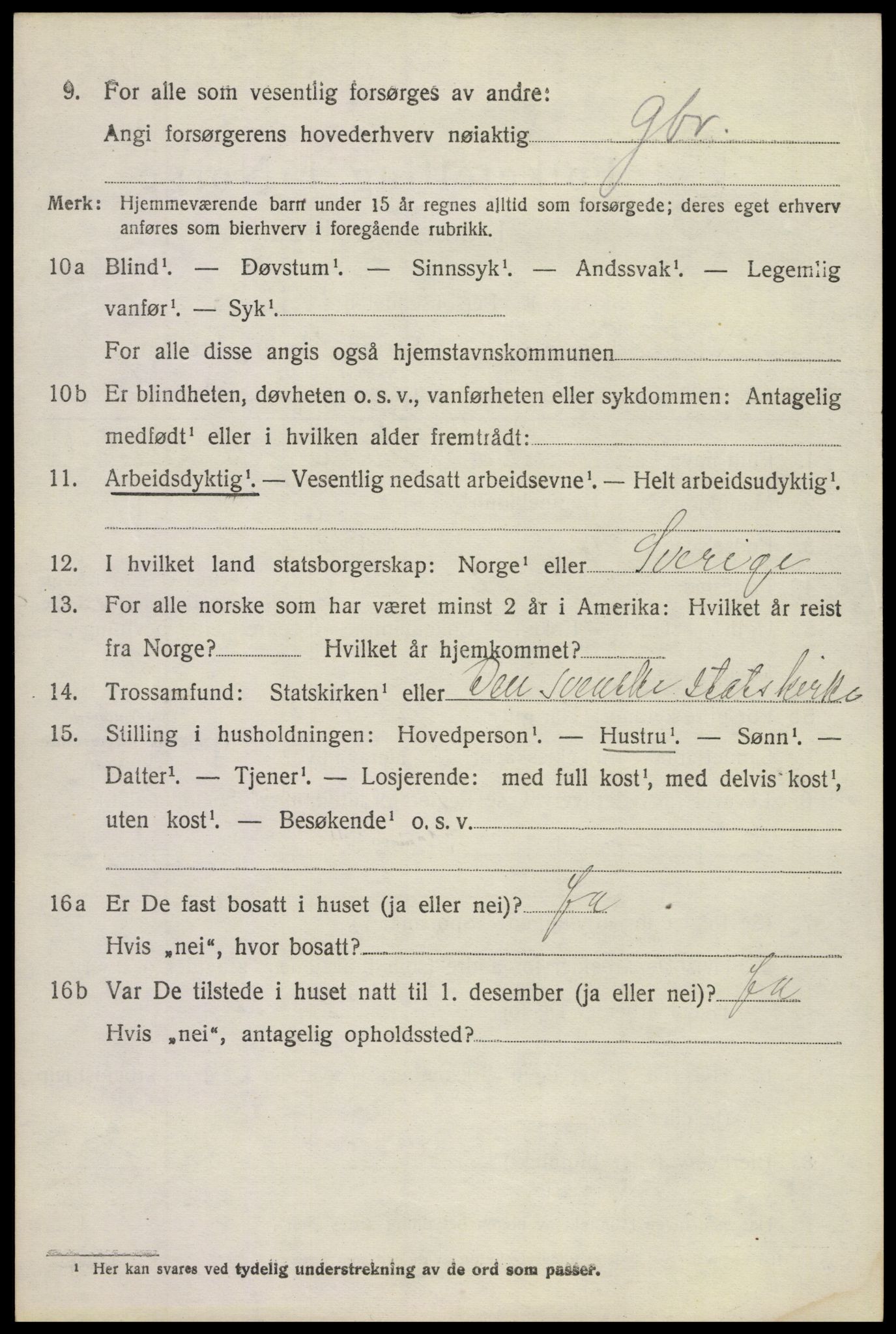 SAKO, Folketelling 1920 for 0716 Våle herred, 1920, s. 1261