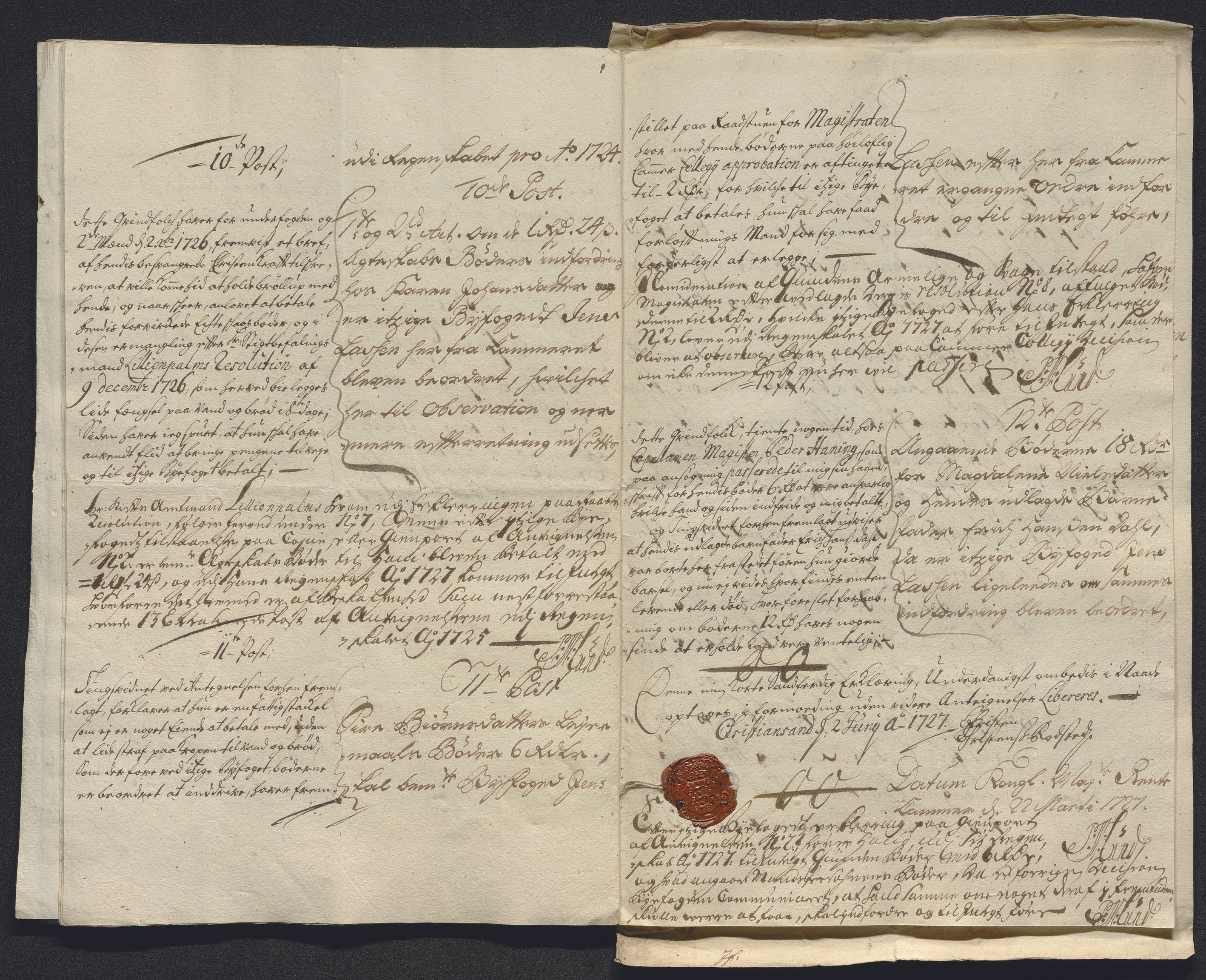 Rentekammeret inntil 1814, Reviderte regnskaper, Byregnskaper, AV/RA-EA-4066/R/Rm/L0286: [M19] Sikt og sakefall, 1719-1727, s. 456