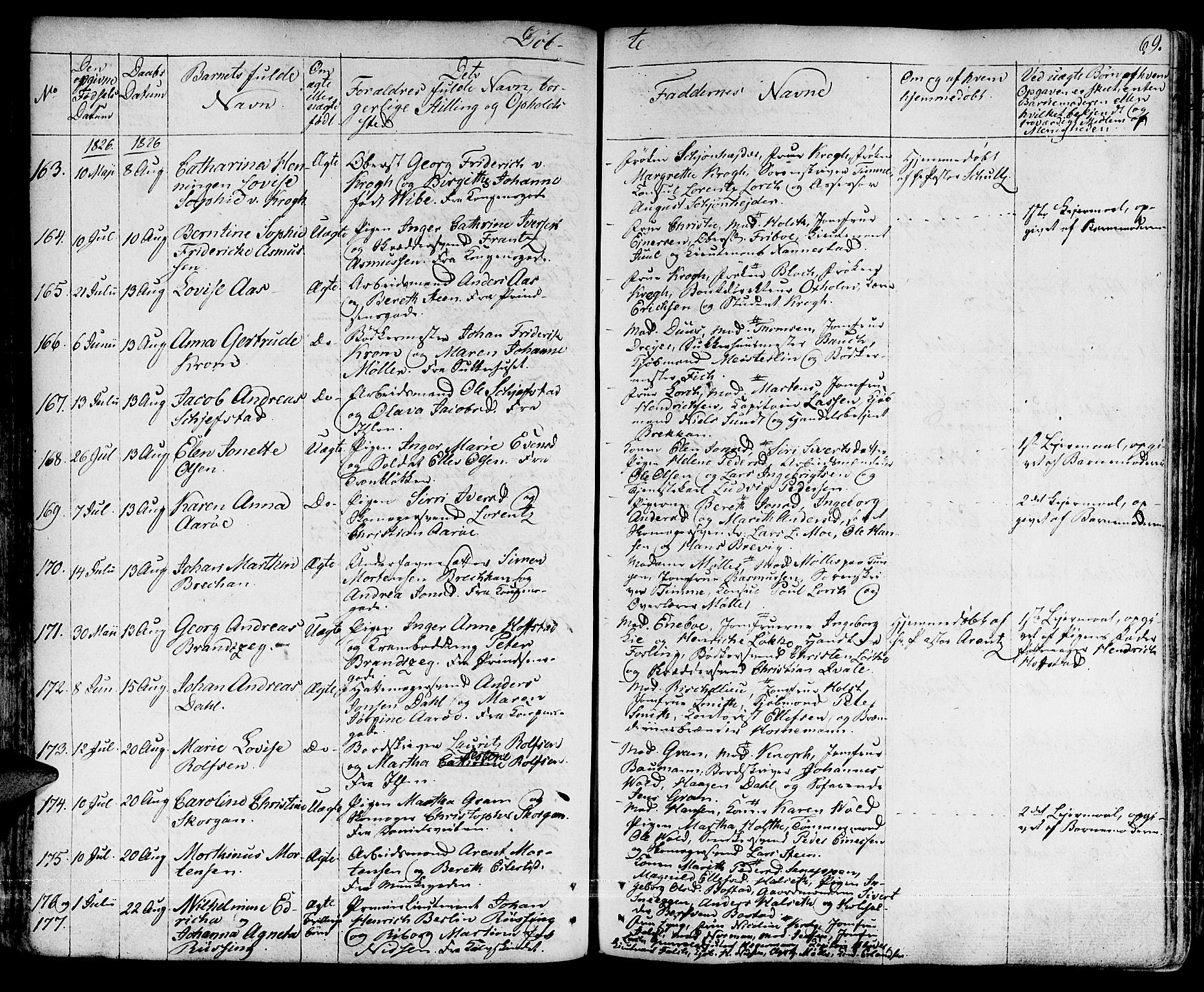 Ministerialprotokoller, klokkerbøker og fødselsregistre - Sør-Trøndelag, SAT/A-1456/601/L0045: Ministerialbok nr. 601A13, 1821-1831, s. 69