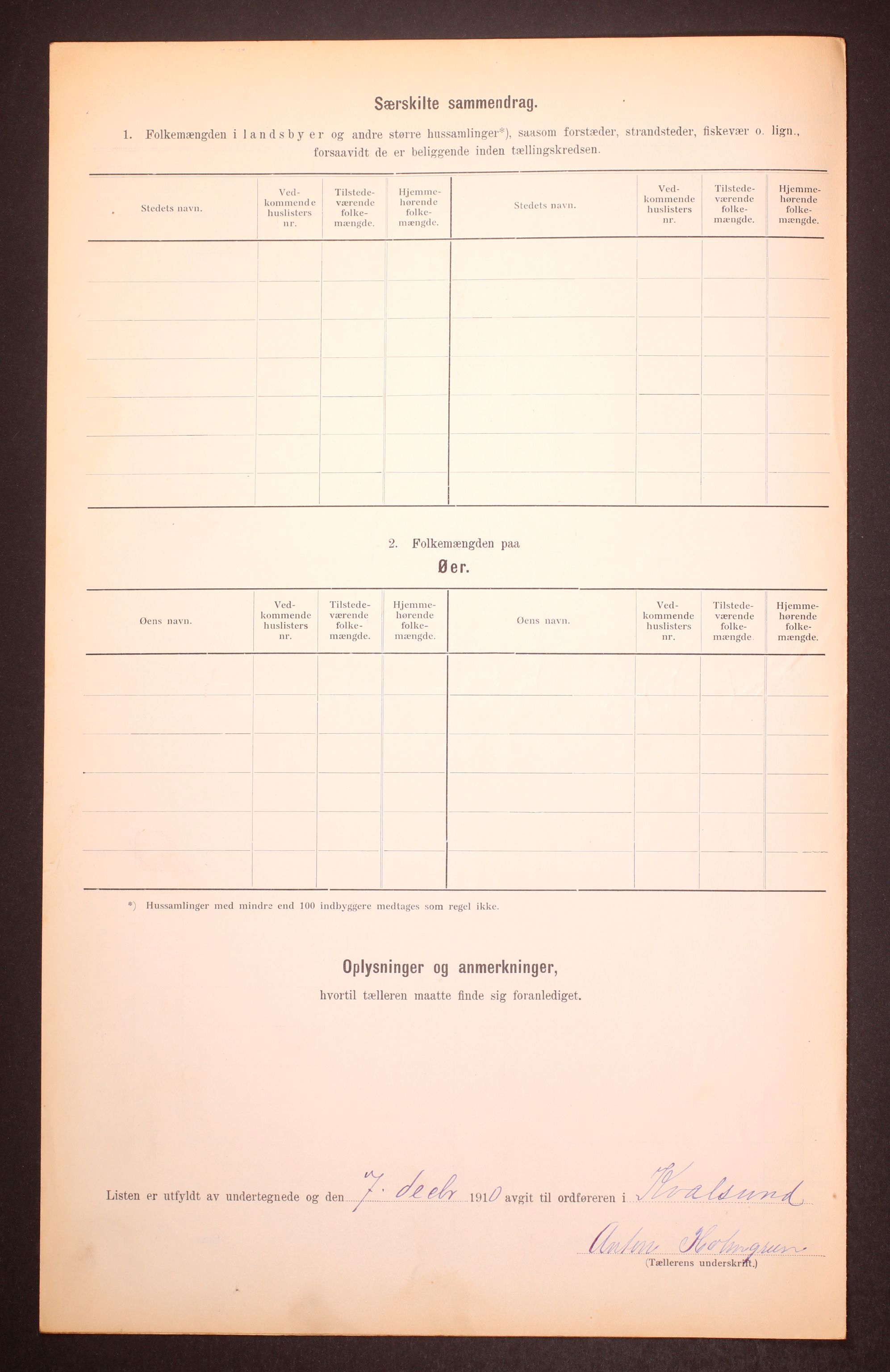 RA, Folketelling 1910 for 2017 Kvalsund herred, 1910, s. 9