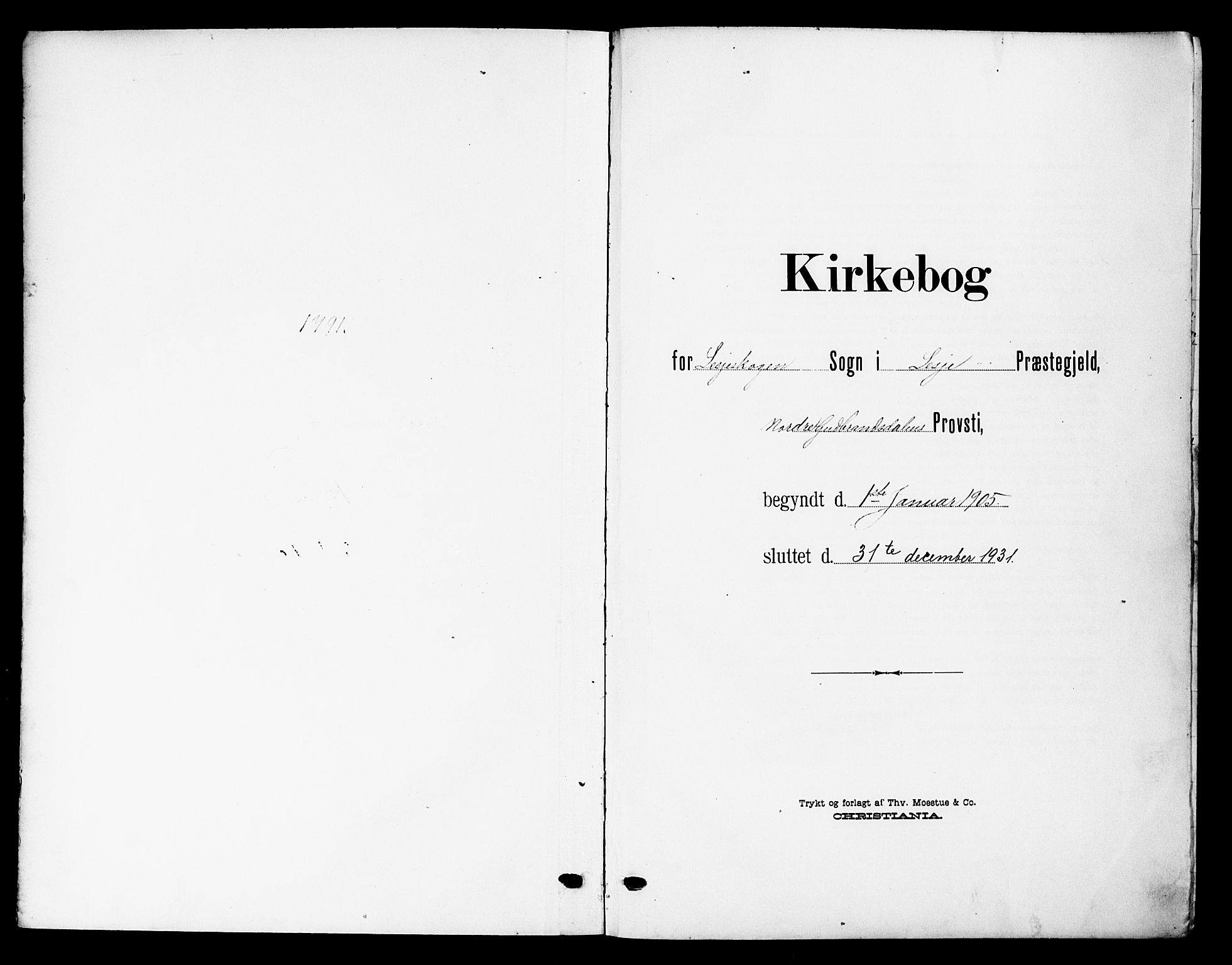 Lesja prestekontor, SAH/PREST-068/H/Ha/Hab/L0008: Klokkerbok nr. 8, 1905-1931