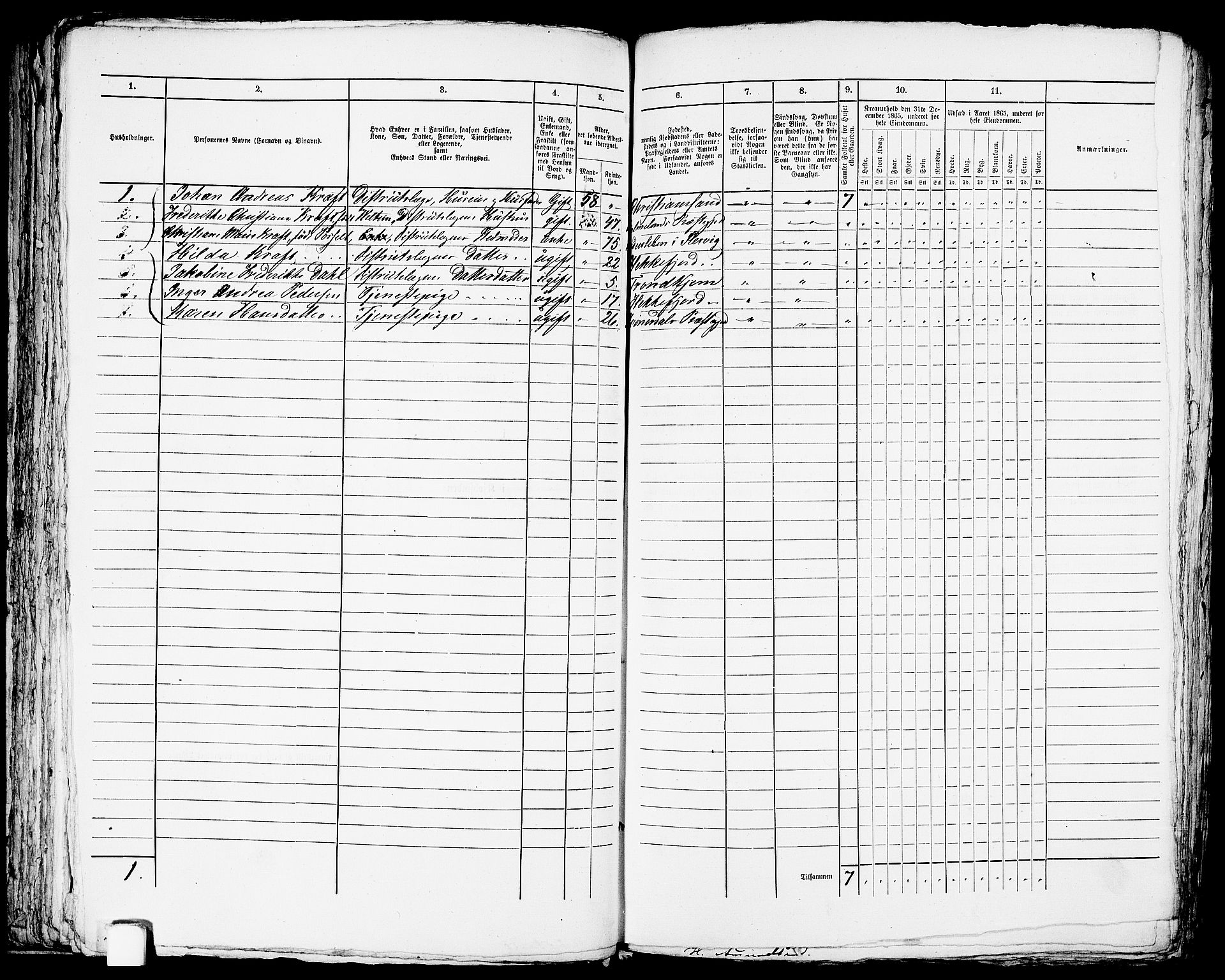 RA, Folketelling 1865 for 1004B Flekkefjord prestegjeld, Flekkefjord kjøpstad, 1865, s. 173