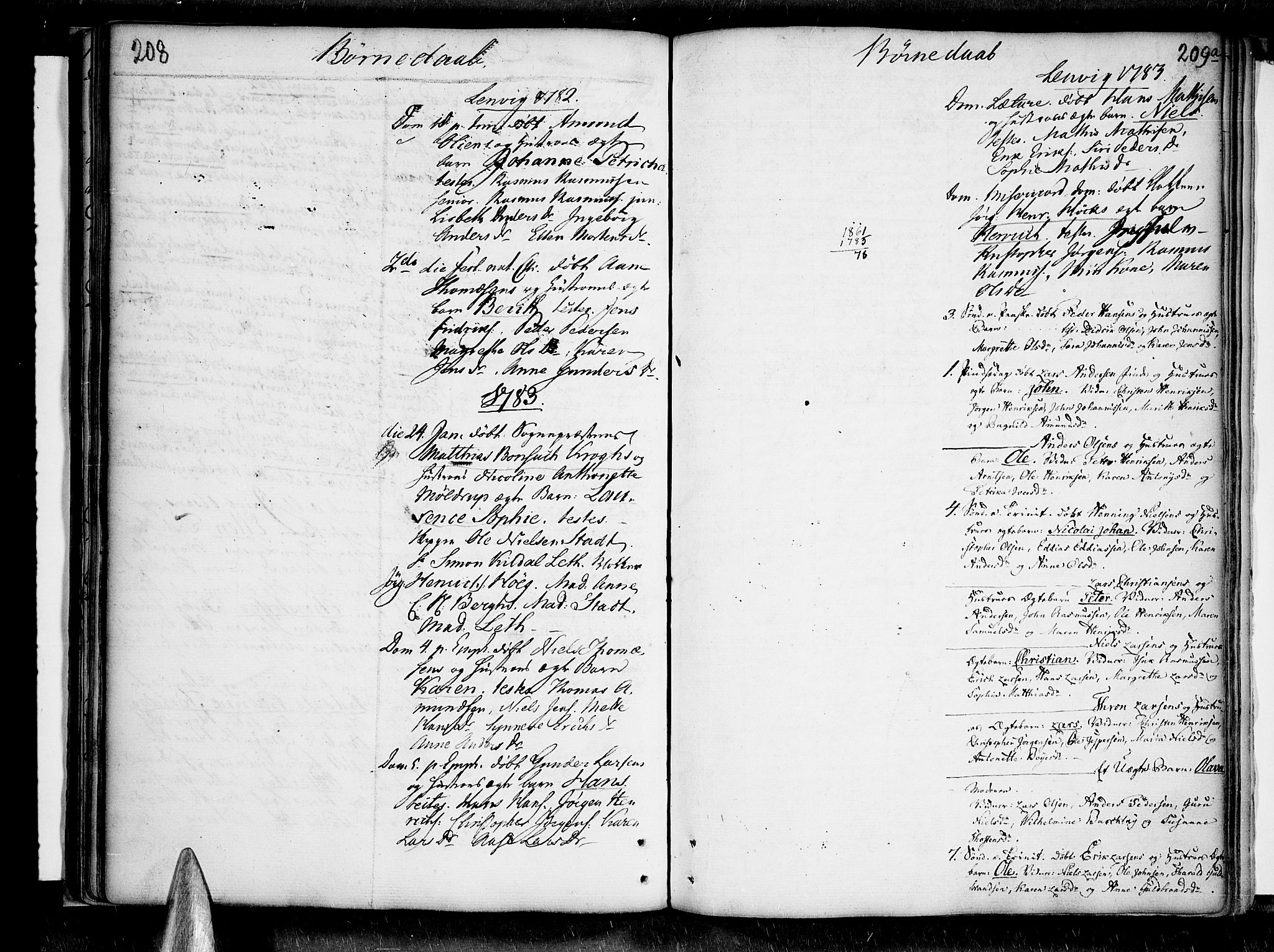 Lenvik sokneprestembete, AV/SATØ-S-1310/H/Ha/Haa/L0001kirke: Ministerialbok nr. 1, 1753-1783, s. 208-209