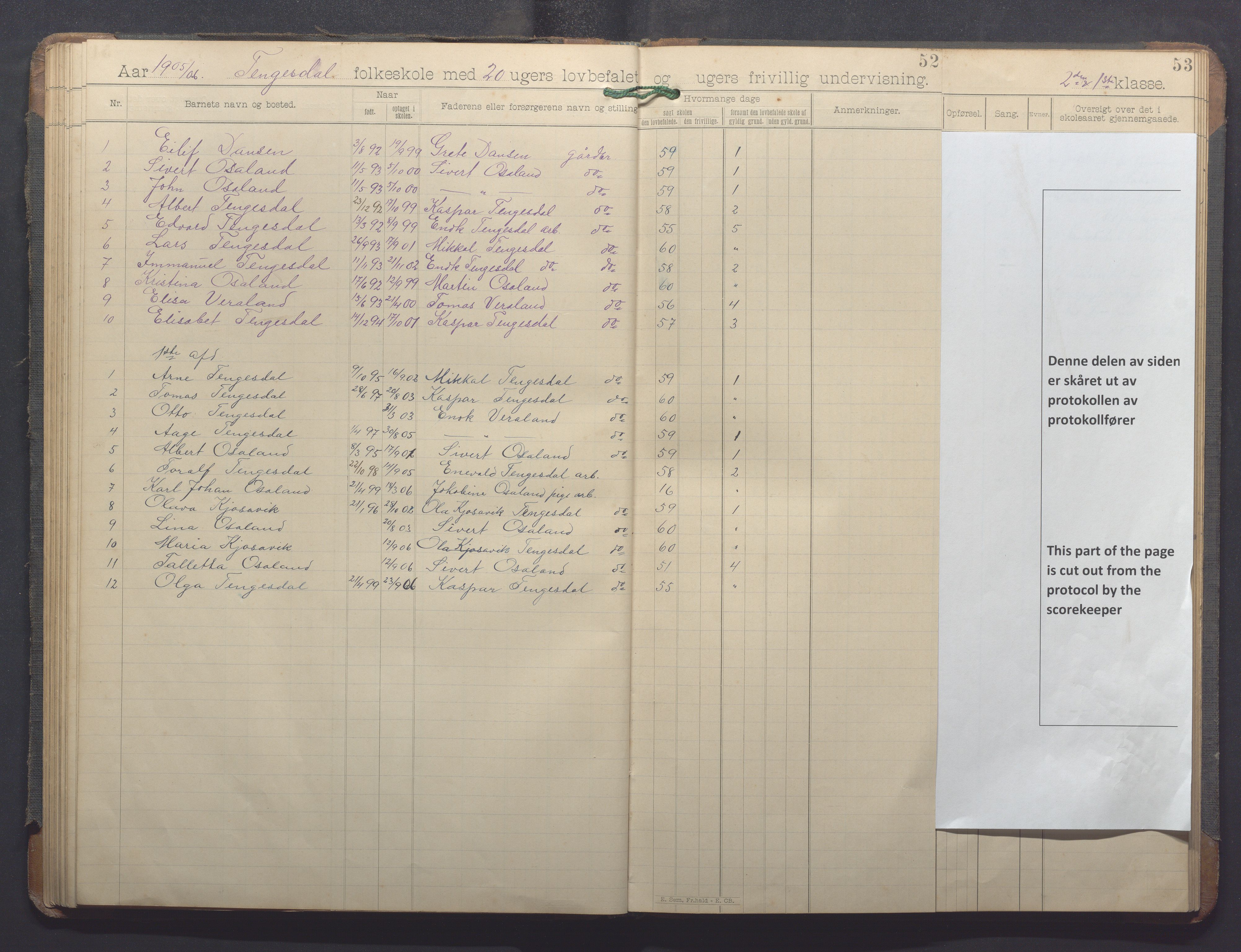 Høle kommune - Horve skole, IKAR/K-100029/I/L0001: Skoleprotokoll, 1894-1916, s. 52