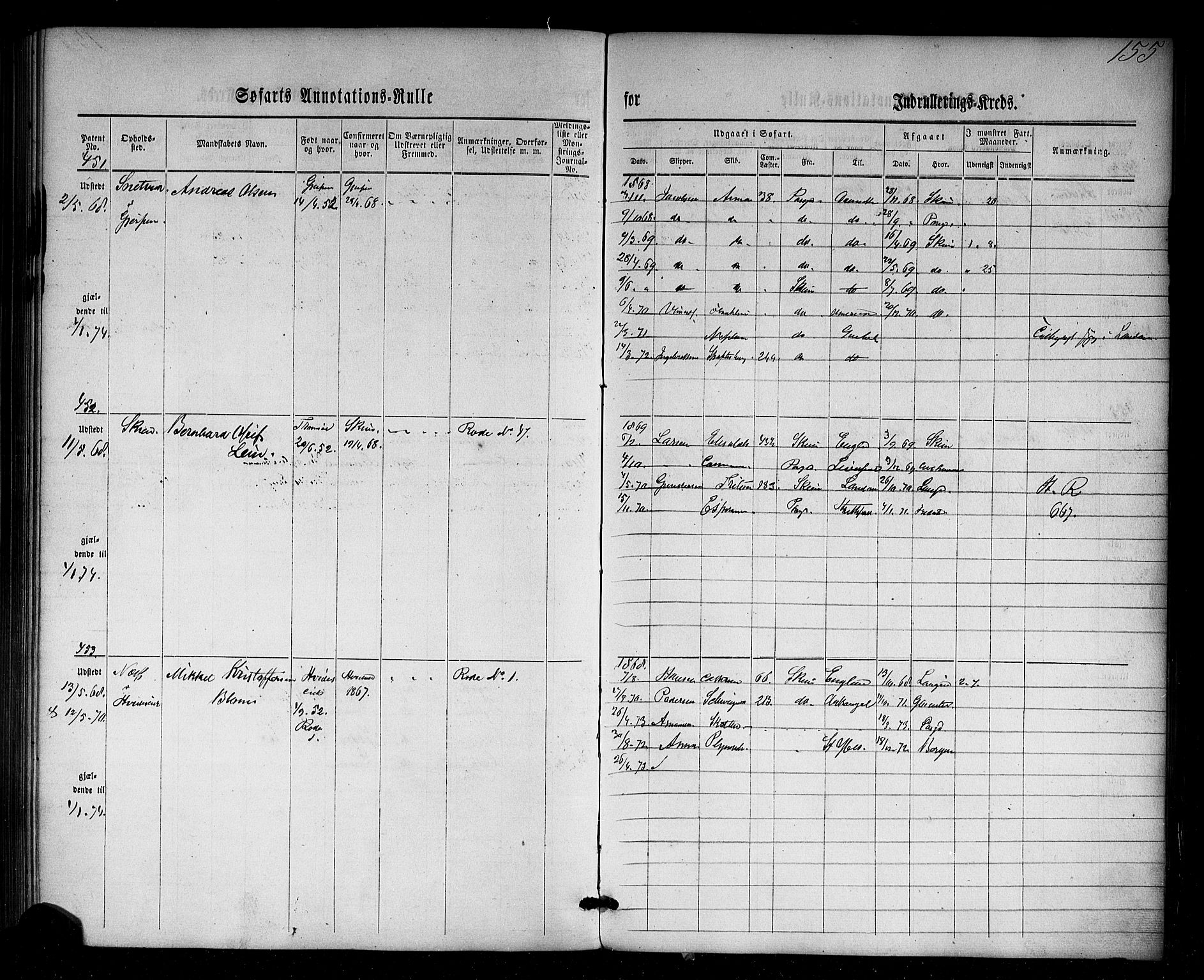 Skien innrulleringskontor, AV/SAKO-A-832/F/Fc/L0001: Annotasjonsrulle, 1860-1868, s. 179
